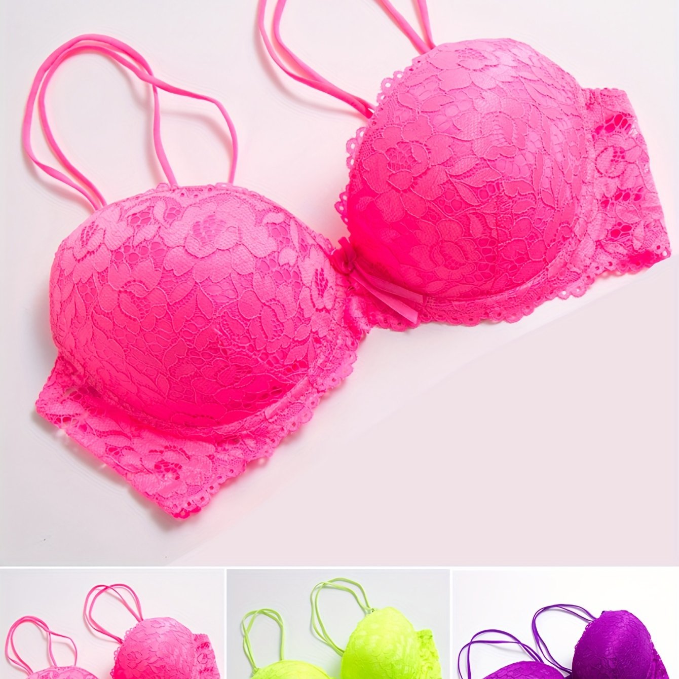 Set Of 3 Elegant Lace Bras For Women