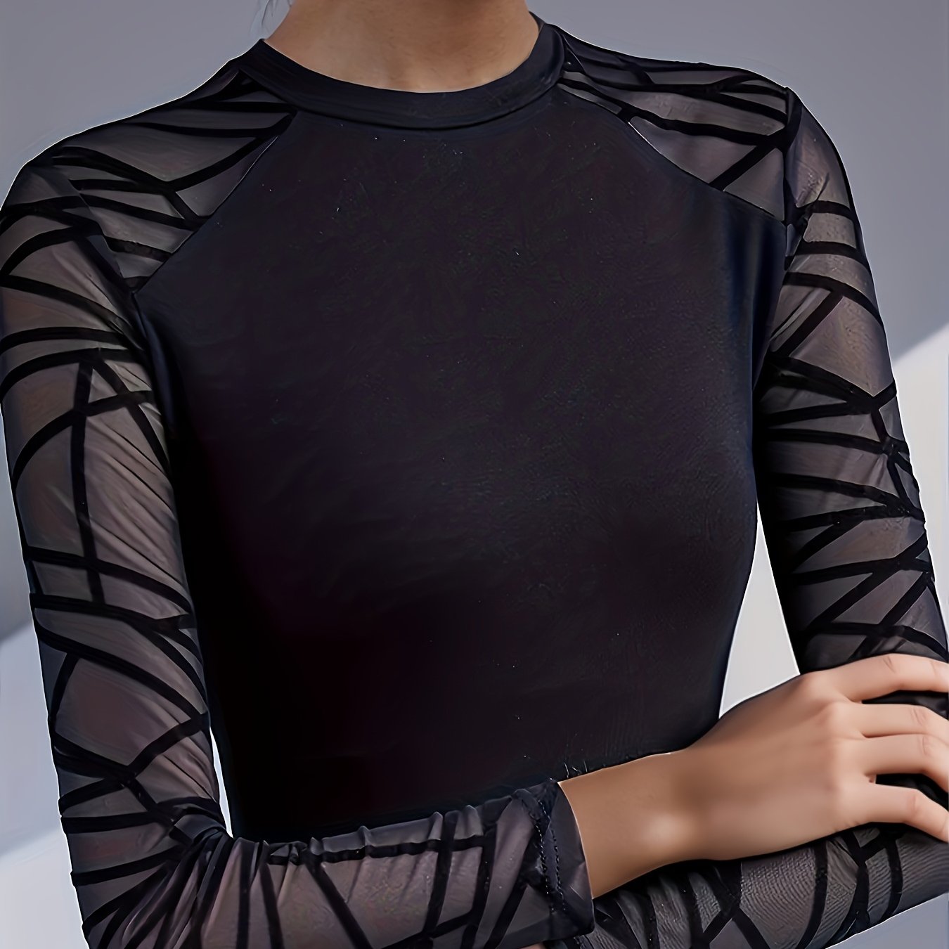TEMU T-shirt de fitness à manches longues pour femmes - à panneaux en à rayures de velours, haut athlétique extensible, adapté au yoga, à