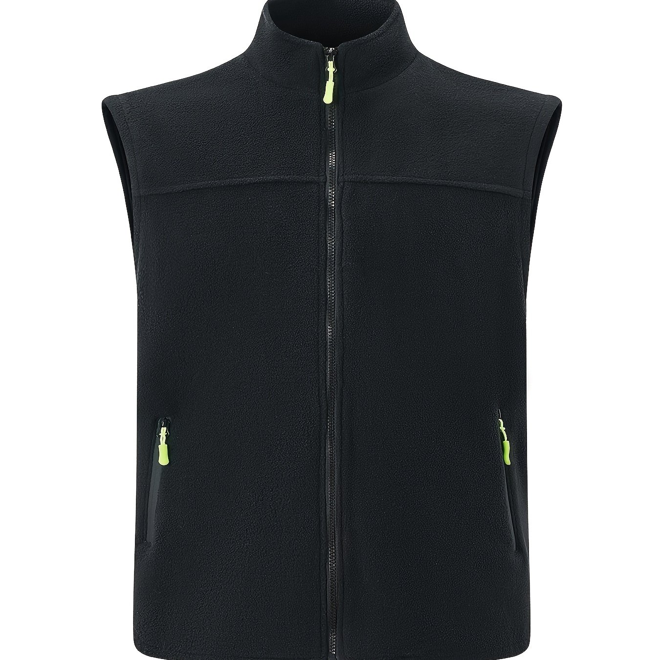 TEMU Spring/autumn New Layering Men' Vest, Full-zip With Multi- Suitable For Outdoor Running/hiking, Double-sided Fleece Men's Fleece Vest, Men's