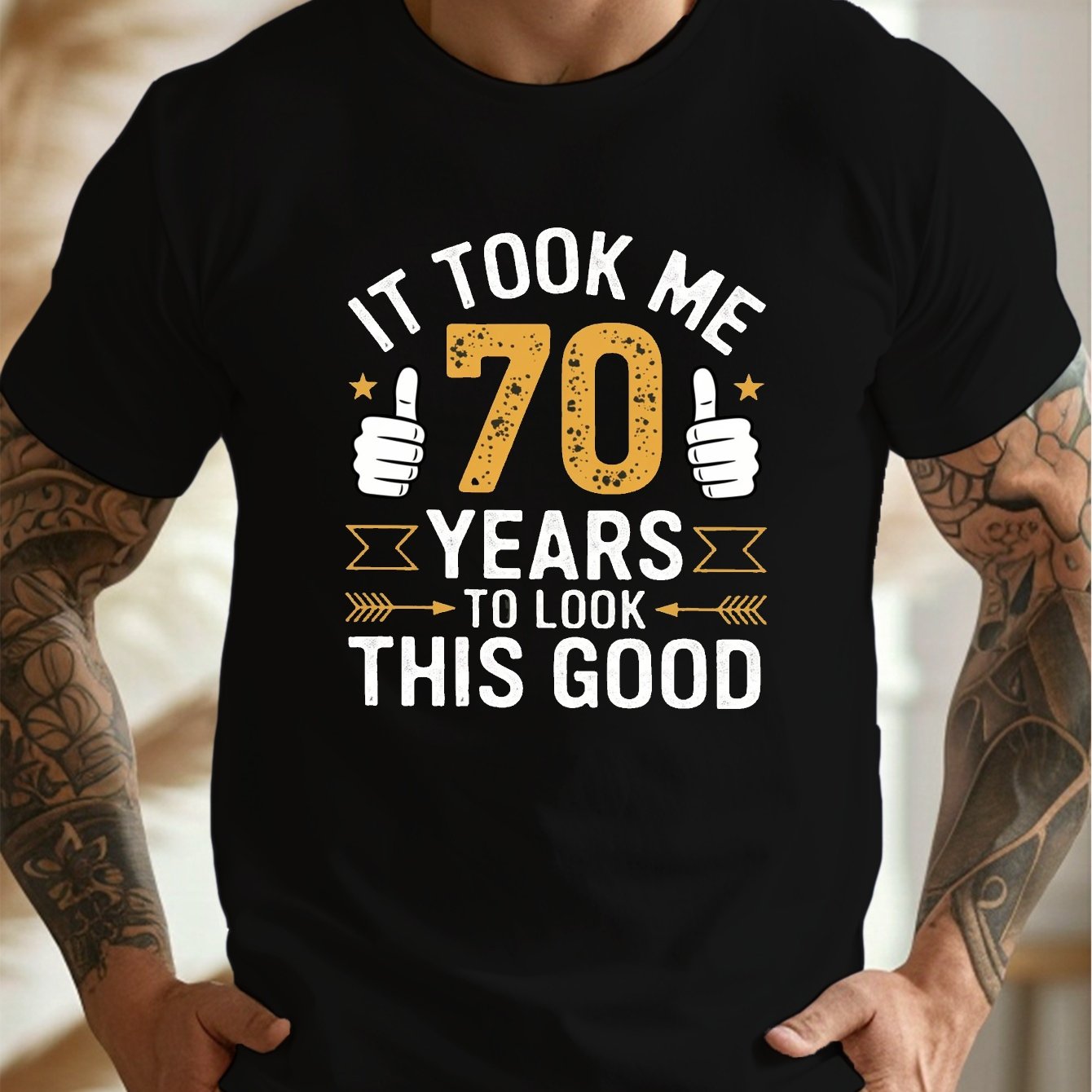 TEMU Men's T-shirt With For , Men's Round Neck Short-sleeved T-shirt, Casual And Comfortable Lightweight Summer Top Summer Short-sleeved T-shirt Top,