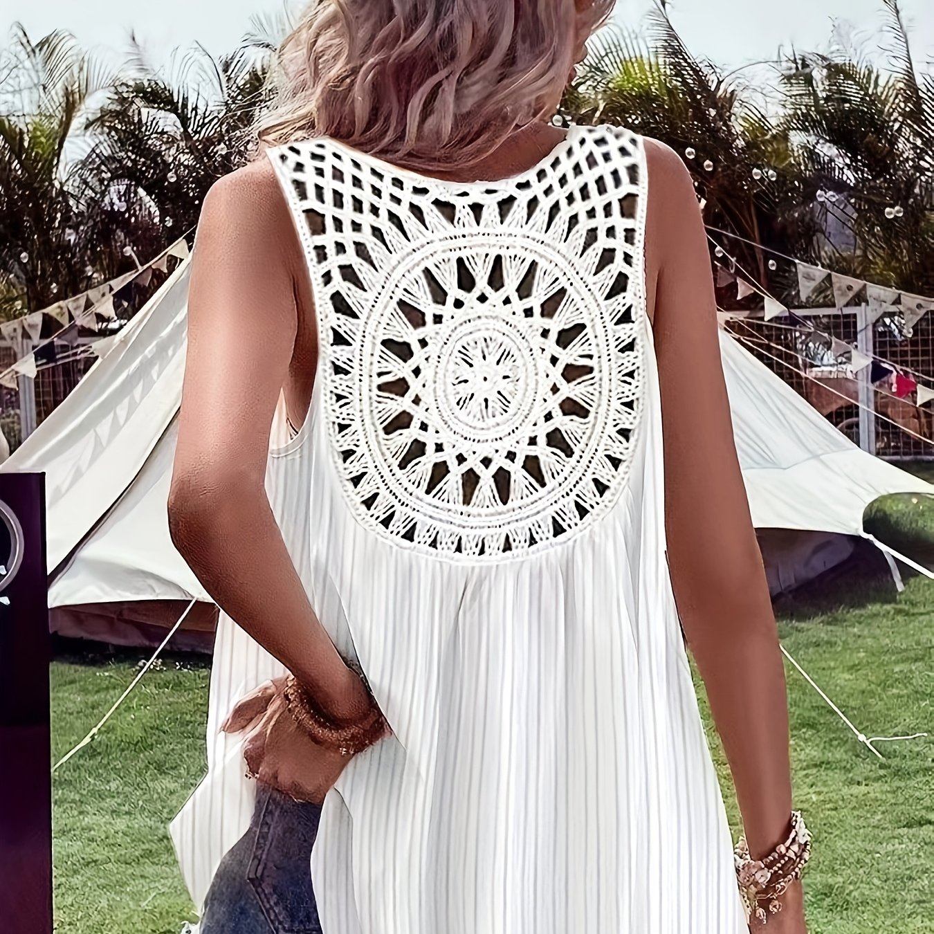 Plus Size - Plus Size - New Back Lace Plus Size Women's Top