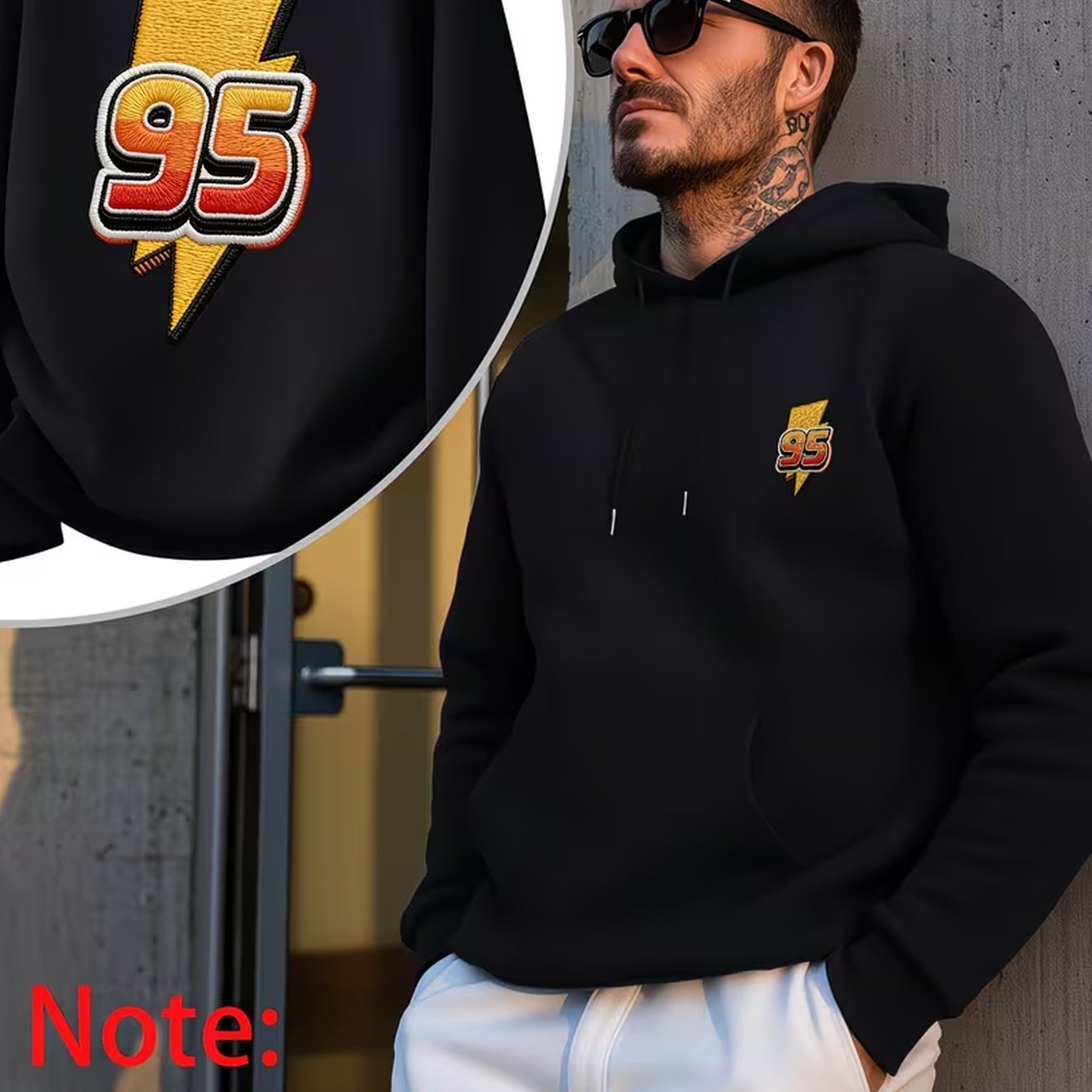 TEMU Men's Autumn And Winter Couple Style Trendy And Versatile Printed Hoodie, Velvet, Fashionable Multifunctional, Thick Velvet, Kangaroo Pocket,