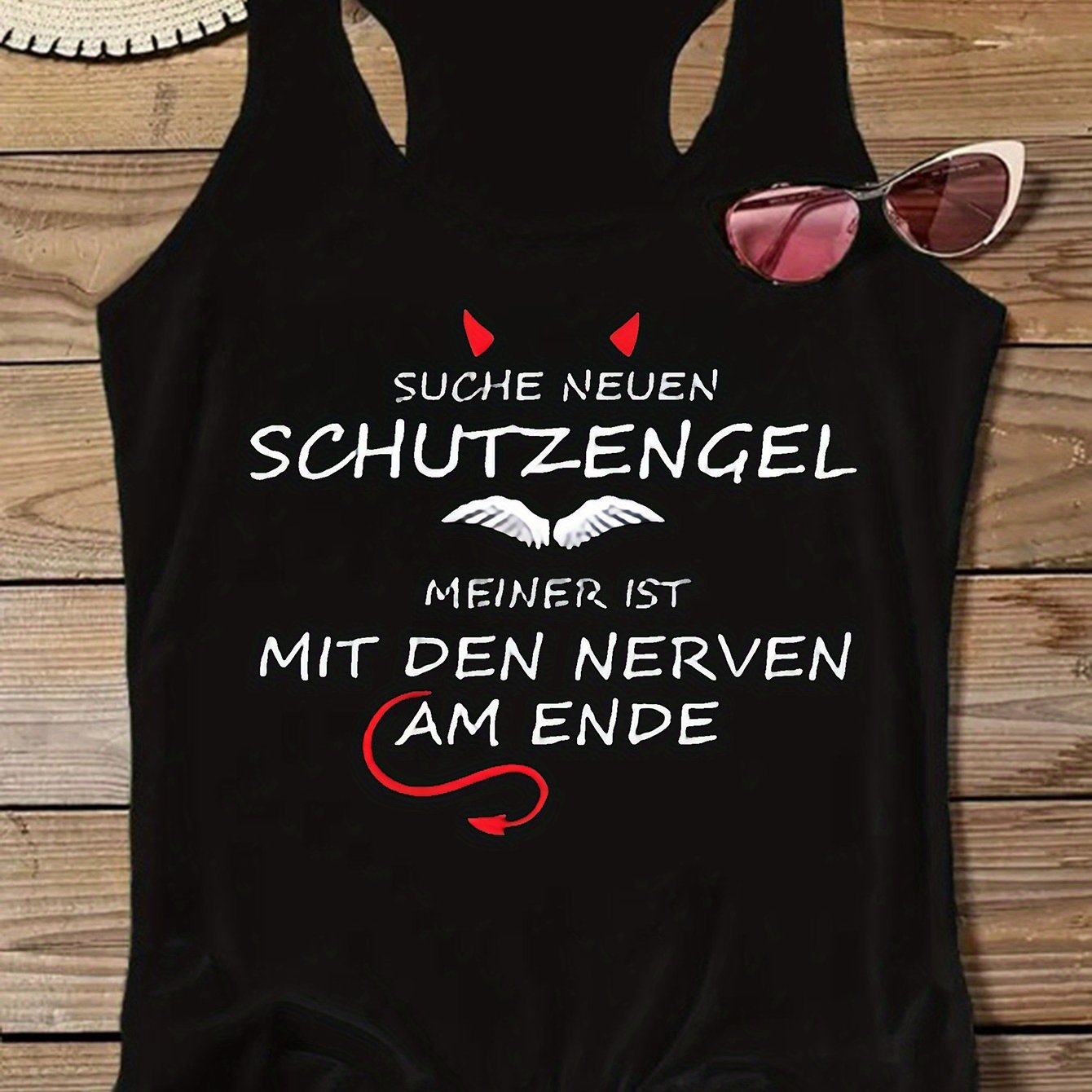 Plus Size - Plus Size - Looking For A New Guardian , Mine Is At The End Of Their Nerves. Printed Patterns, Casual Designs, Plus-size Sleeveless Vests, European And For Plus-size Women, Summer Clothing