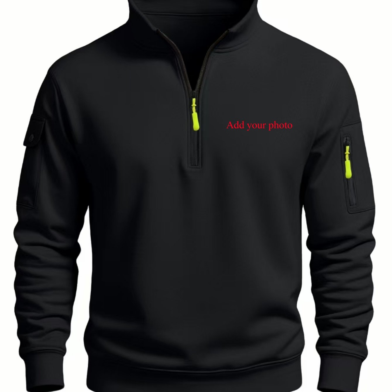 TEMU 2026 New European Street Style Men's Collar Sweatshirt, Custom Sweatshirt, Pattern , Logo Customization Winter Clothes For Men
