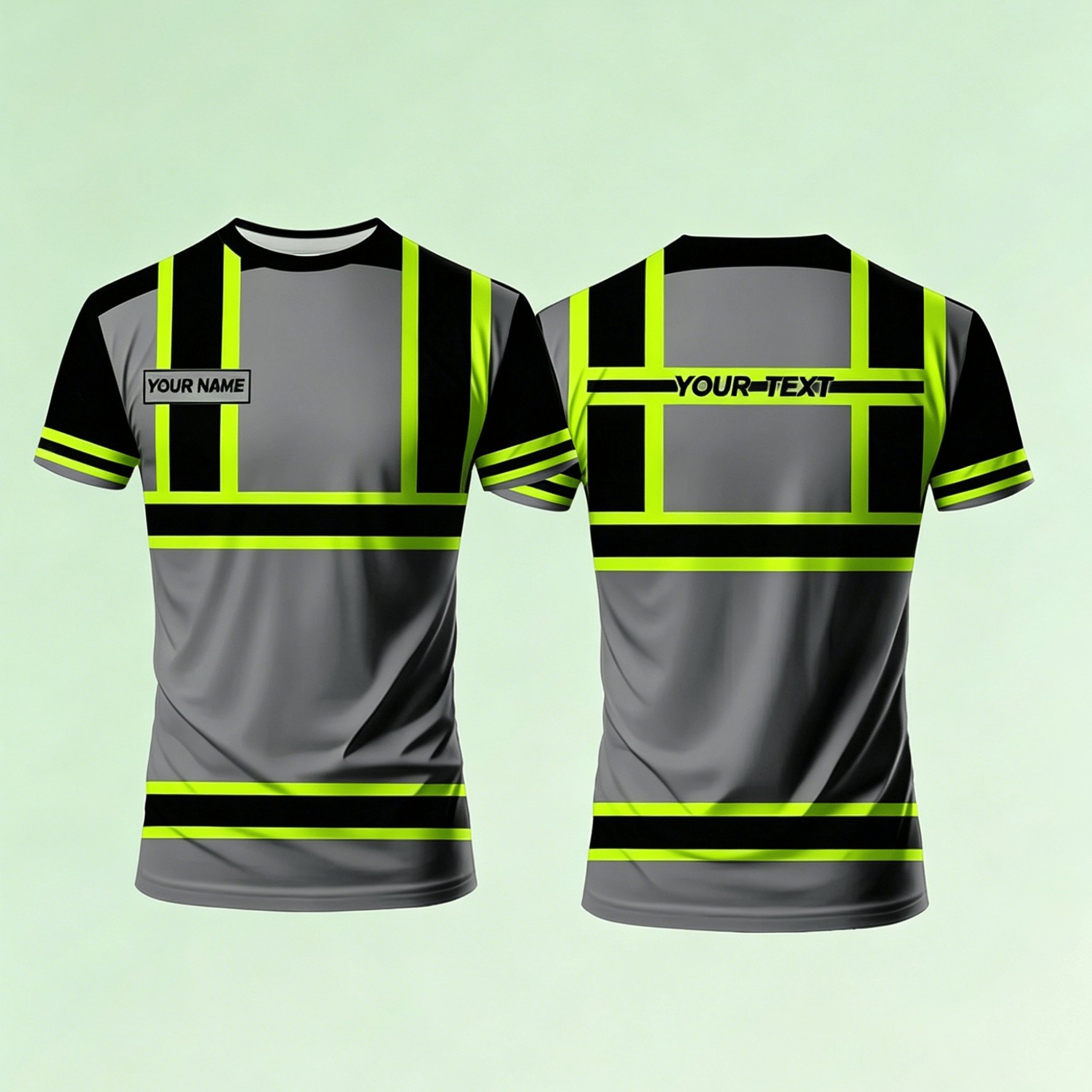 TEMU Men's Custom Work & Casual T-shirt - Personalized Name Print, Color-block Design, Durable & Breathable Fabric, Crew Neck Short Sleeve For Summer
