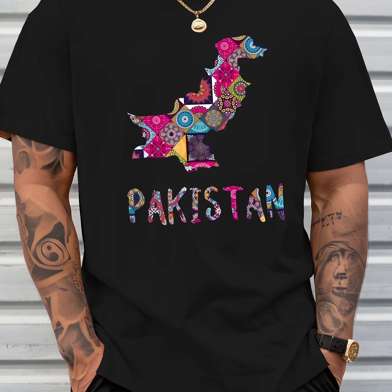 TEMU Pakistan Men's T-shirts Printed T-shirts For Basketball Training, Round Neck Short-sleeved For Street Fashion And Gym Workouts, Essential Men's