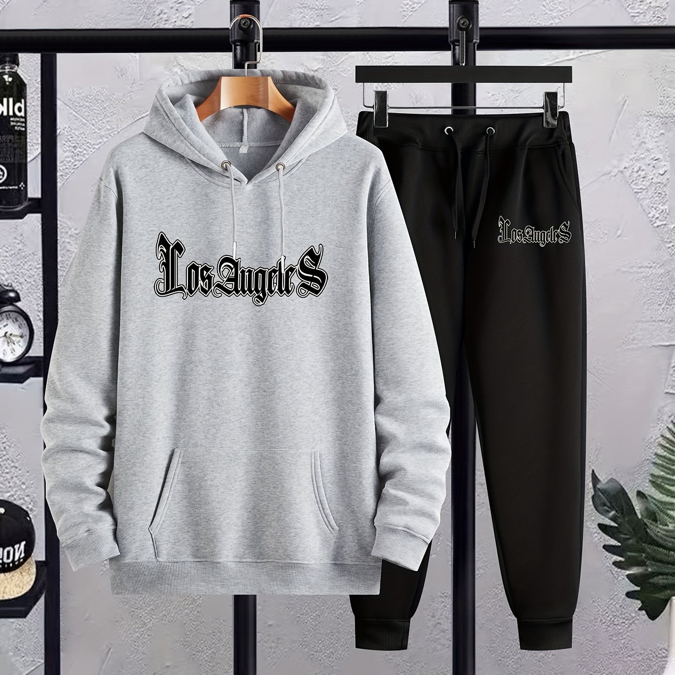 TEMU Autumn And Winter 's Plus Hoodie Pants Youth Sports Casual Thickened Sweater Set, Plus Size