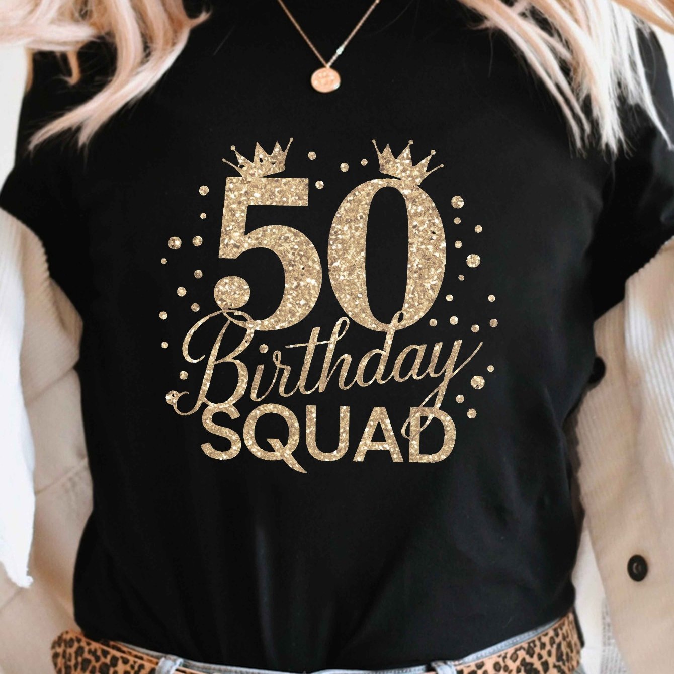 TEMU Women's 50th Birthday T-shirt - Funny 50th Birthday Outfit With Number 50 Print, Short Sleeve Crew Neck Casual Top For 50 Years Celebration,