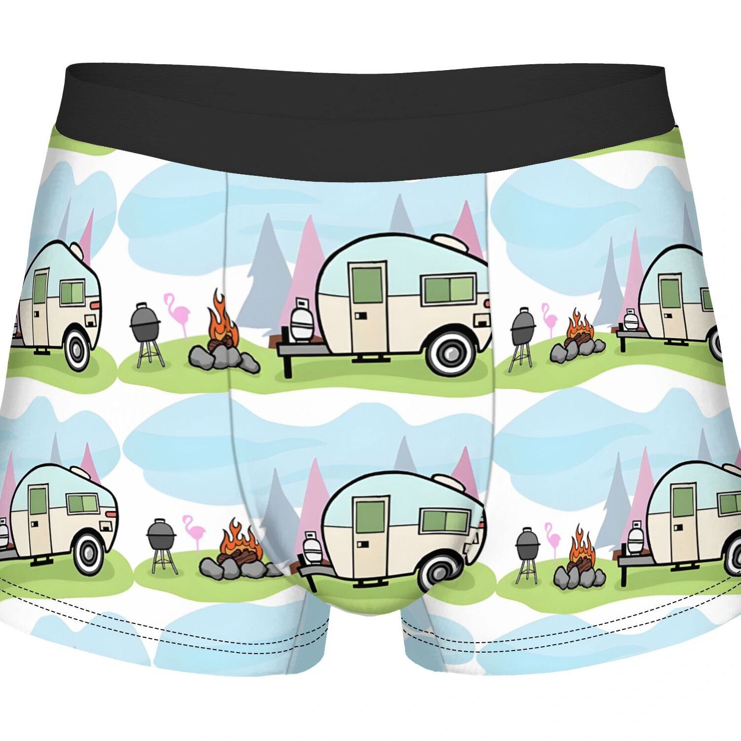 TEMU 2d Print Design Man Underwear Shorts Boxer Briefs Polyester Briefs Underpants