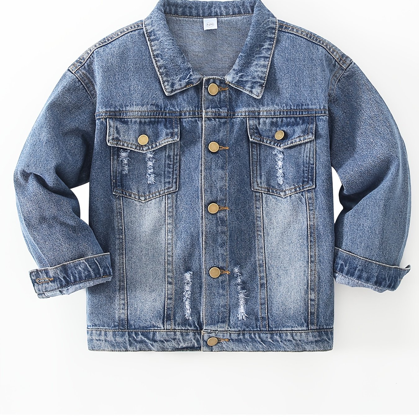 Image of 2024 Girls Boys Basic Jean Jacket Classic Tops Children Casual Outerwear Teen -14 Years