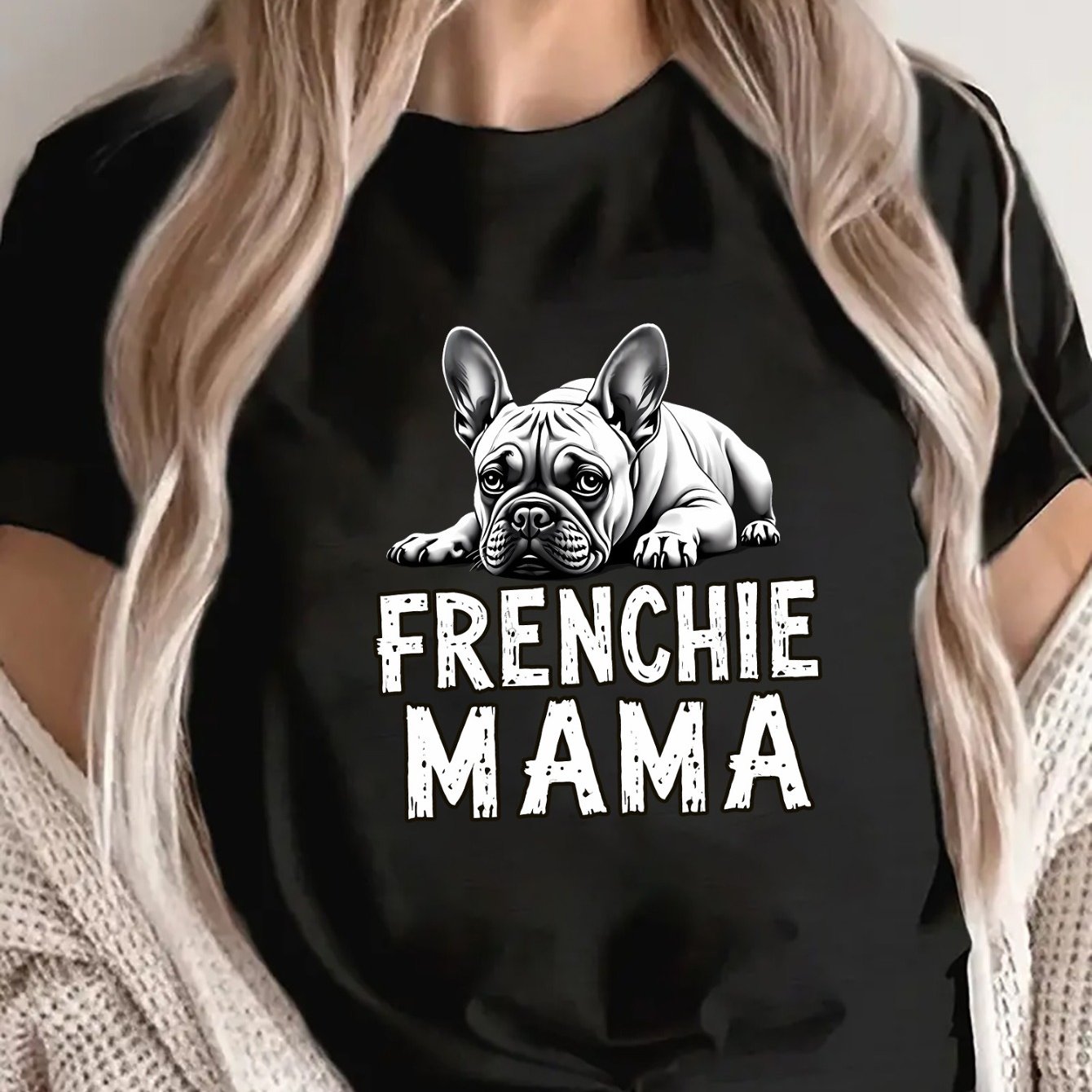TEMU T-shirt For French Bulldog Moms, Short Sleeve Top For Women, Ideal For Casual Use At For Home Or During , Lightweight And Sturdy Design,