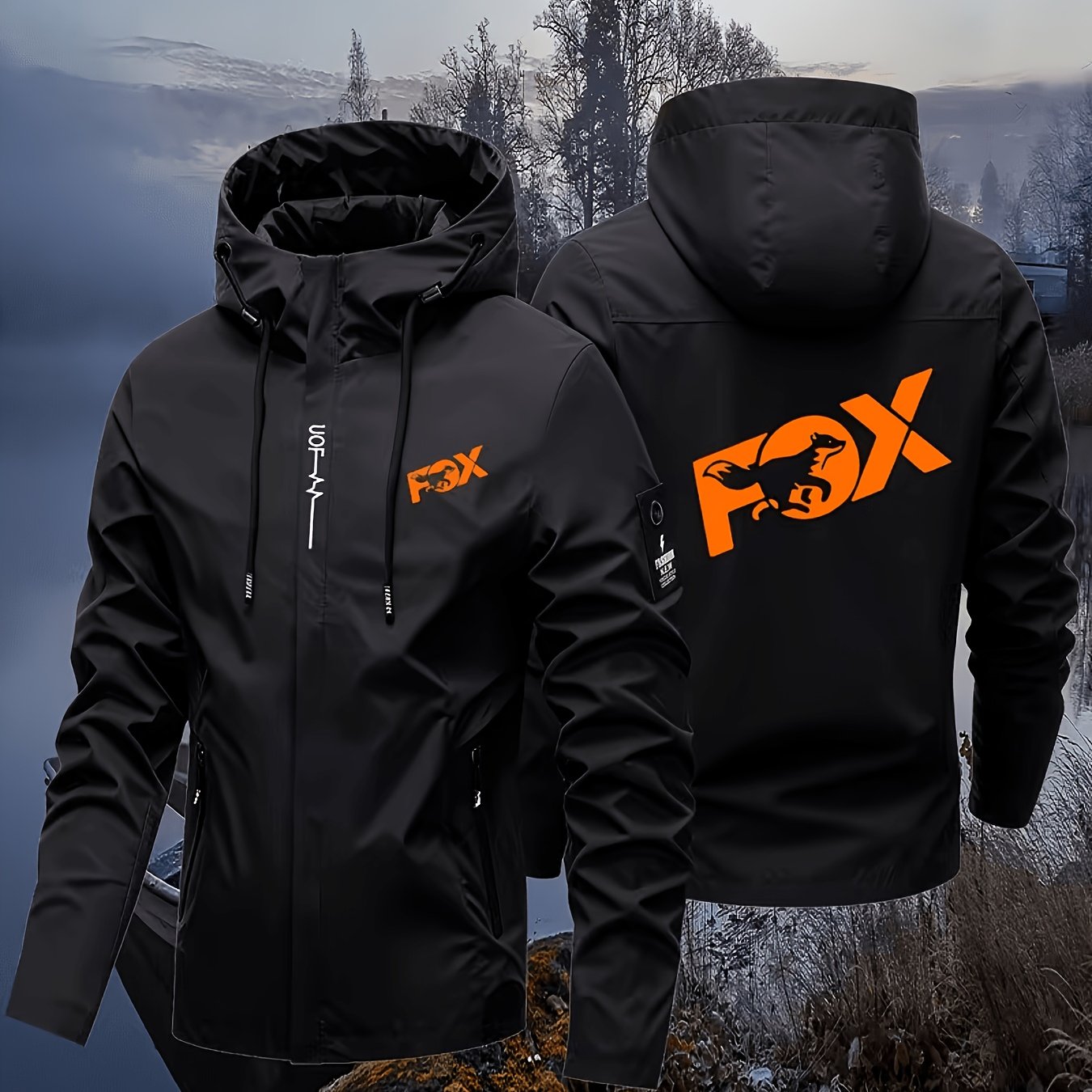 Men's Gift: Men's Casual Black Hooded Jacket, Autumn Layers