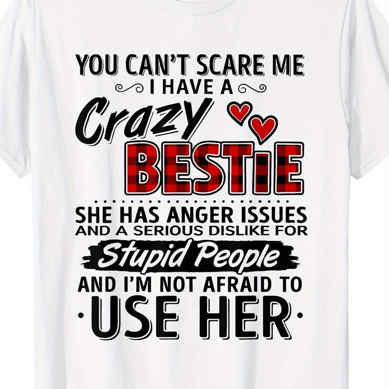 TEMU Tu ne pas m'effrayer, j'ai une , elle a de - T-shirt 100% Tees, T-shirt à manches courtes et col rond doux et confortable, le meilleur cadeau