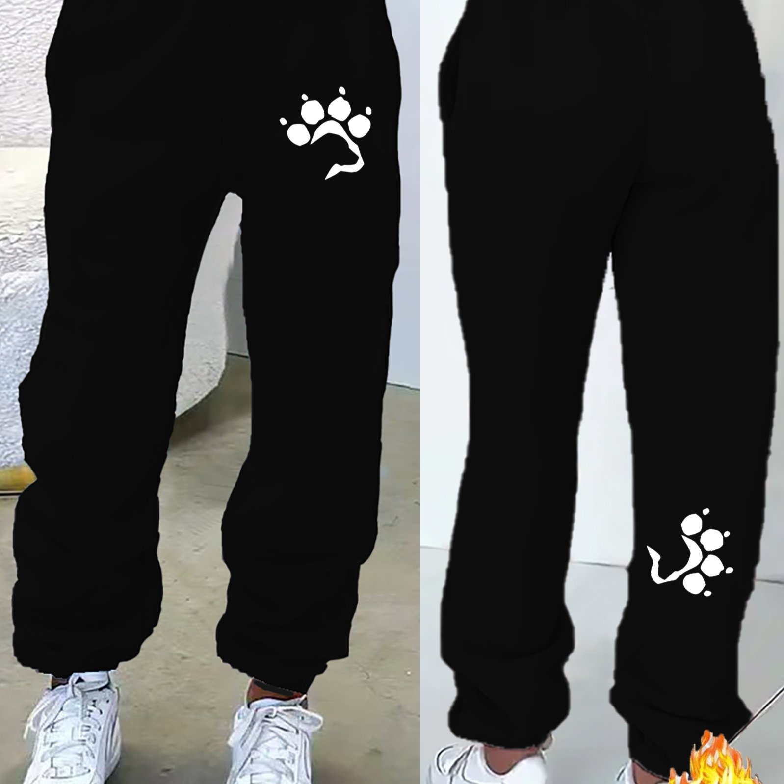 TEMU Valentine's Day, Y2k, Trendy Fashion, Reversible Prints, Women's Fleece Loose Sweatpants, Casual And Comfortable, Women's Autumn And Winter