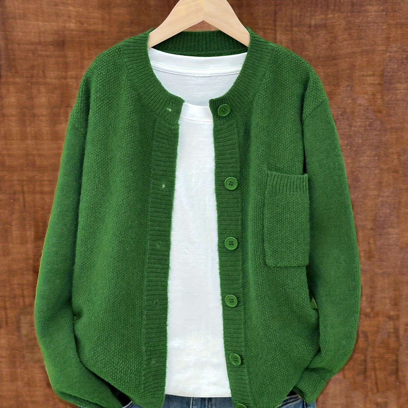 TEMU Spring And Autumn New Loose Cardigan, Literary Casual Long Sleeve Sweater
