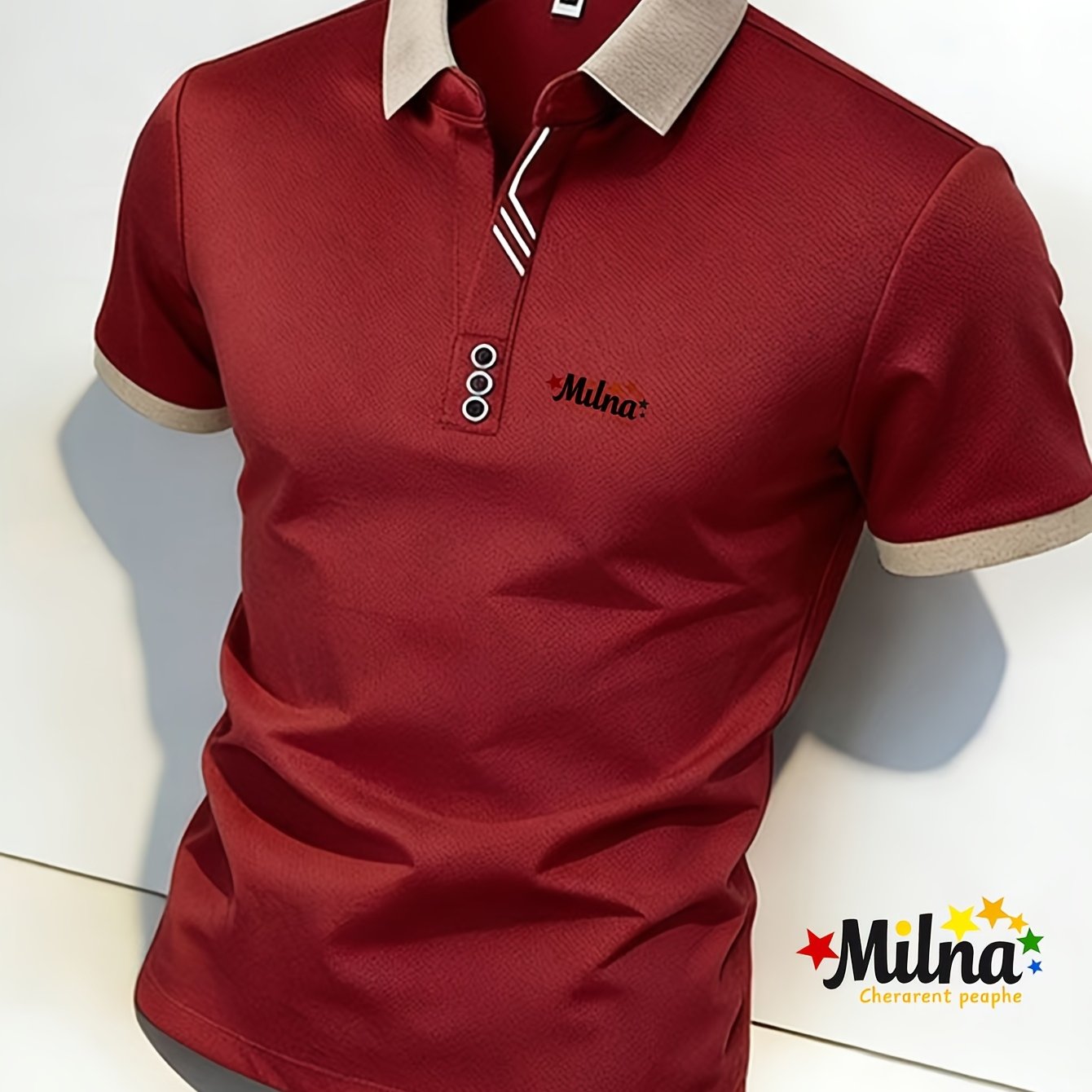 Image of Men's Graphic Shirt: Stylish Design With Soft And Comfortable Fabric. Ideal For Casual Wear, Featuring A Vibrant Logo Print On . The Short-sleeved Menswear Top Combines Fashion