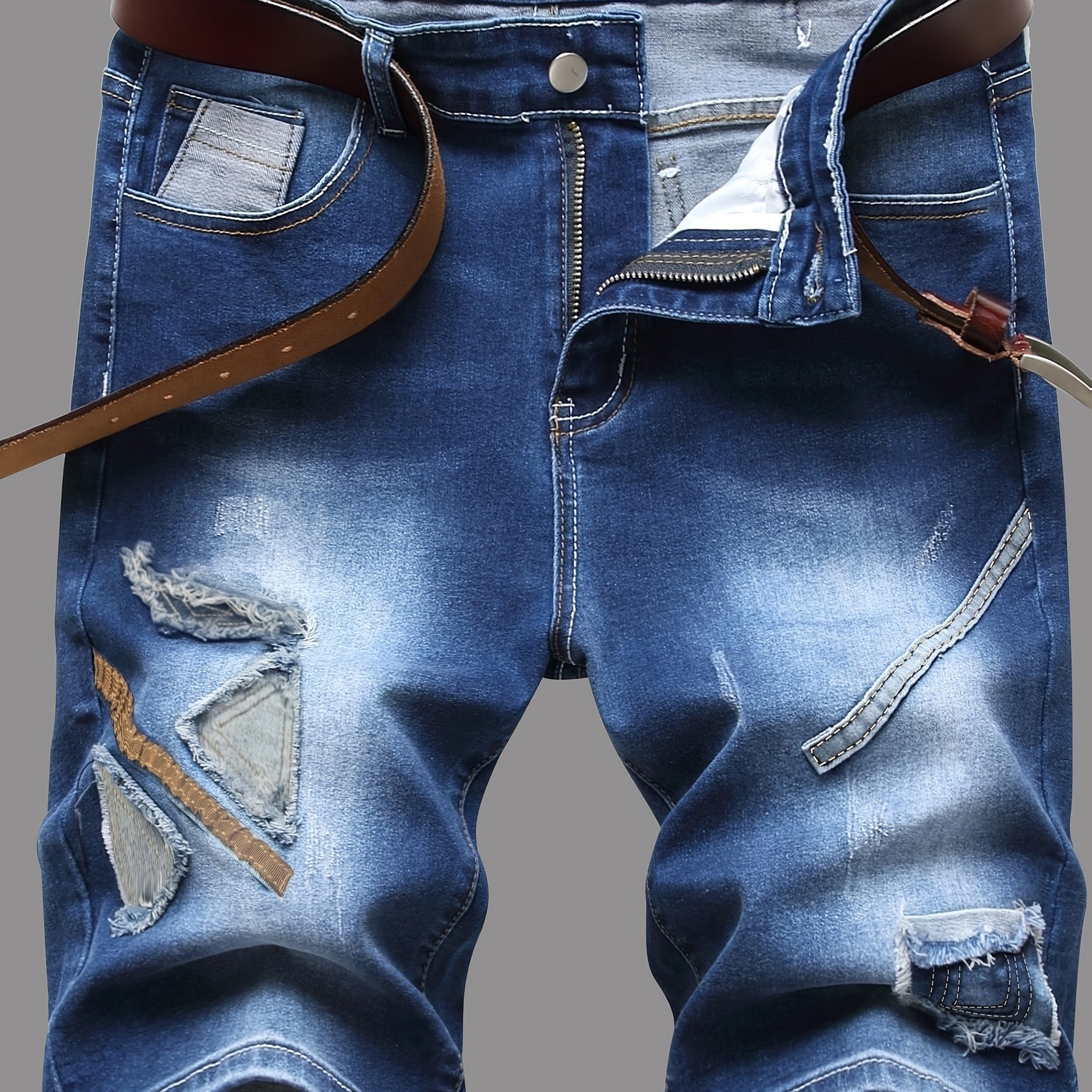 Men's Denim Shorts, Slim Fit, Fashionable, Blue