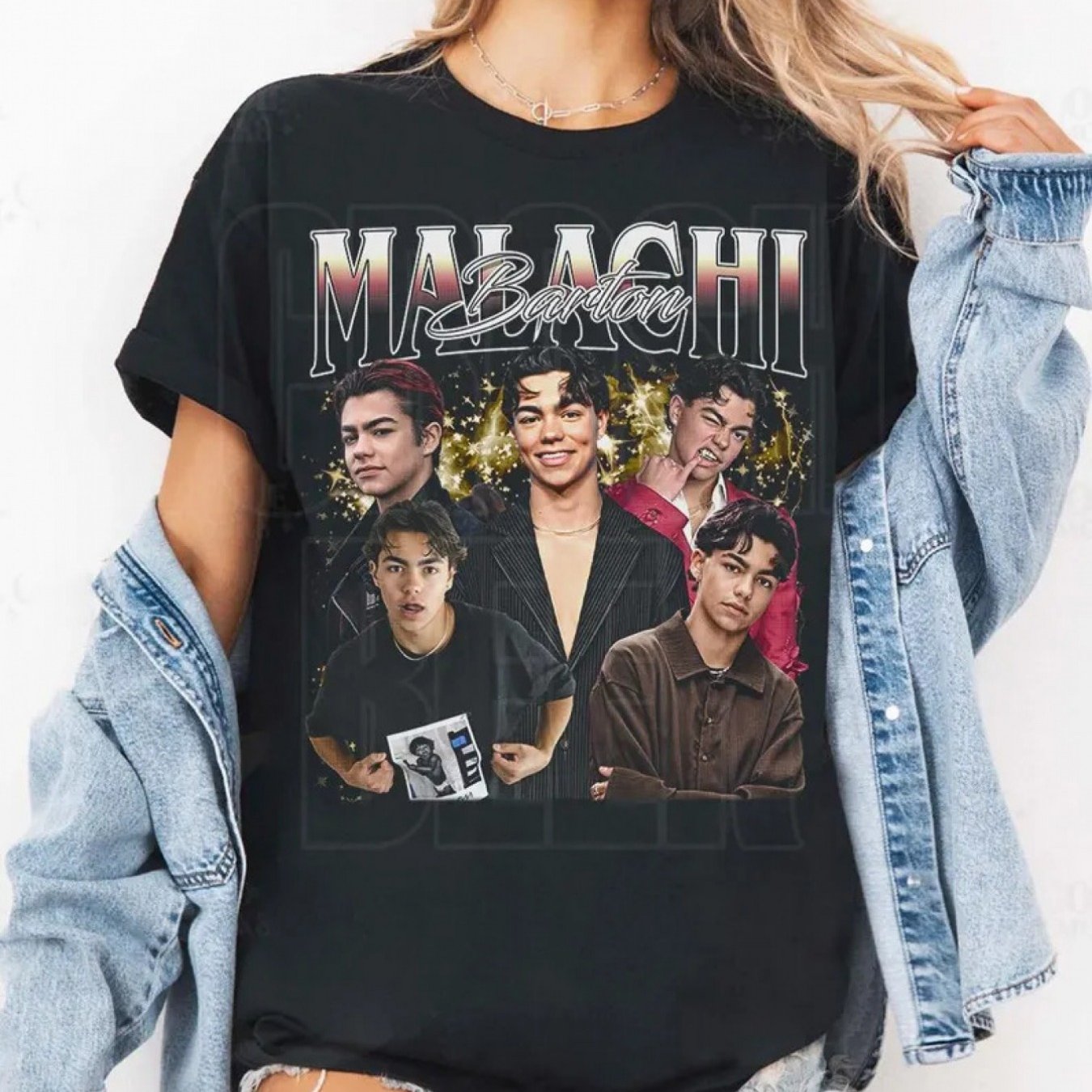 Image of Malachi Retro T-shirt, Fan Shirt For The Actor, Celebrity-themed Apparel, Merchandise From Tv Shows, Perfect Gift For Fans, Malachi Tee
