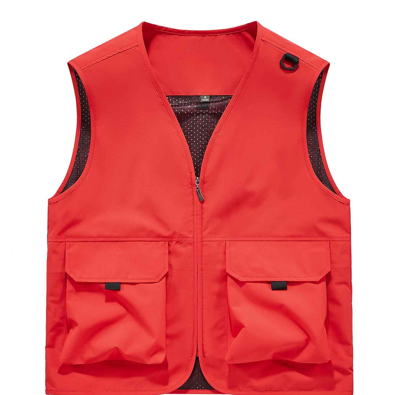 TEMU Men's Multi-pocket Outdoor Hiking Vest, Simple Solid Color Fishing Vest, Casual Fashionable Lightweight Breathable Men's Running Vest For