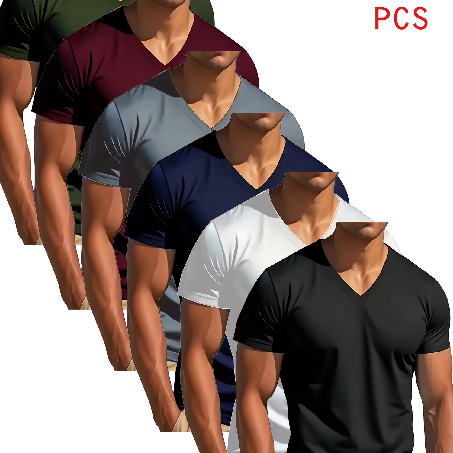 E-shop V-Ausschnitt T-Shirt , Gemischte Qualität, Viel Bequemer Als Du Denkst, Leicht Elastisch, Slim Fit, Vielseitiges Design, Herren Kurzarm T-Shirt,