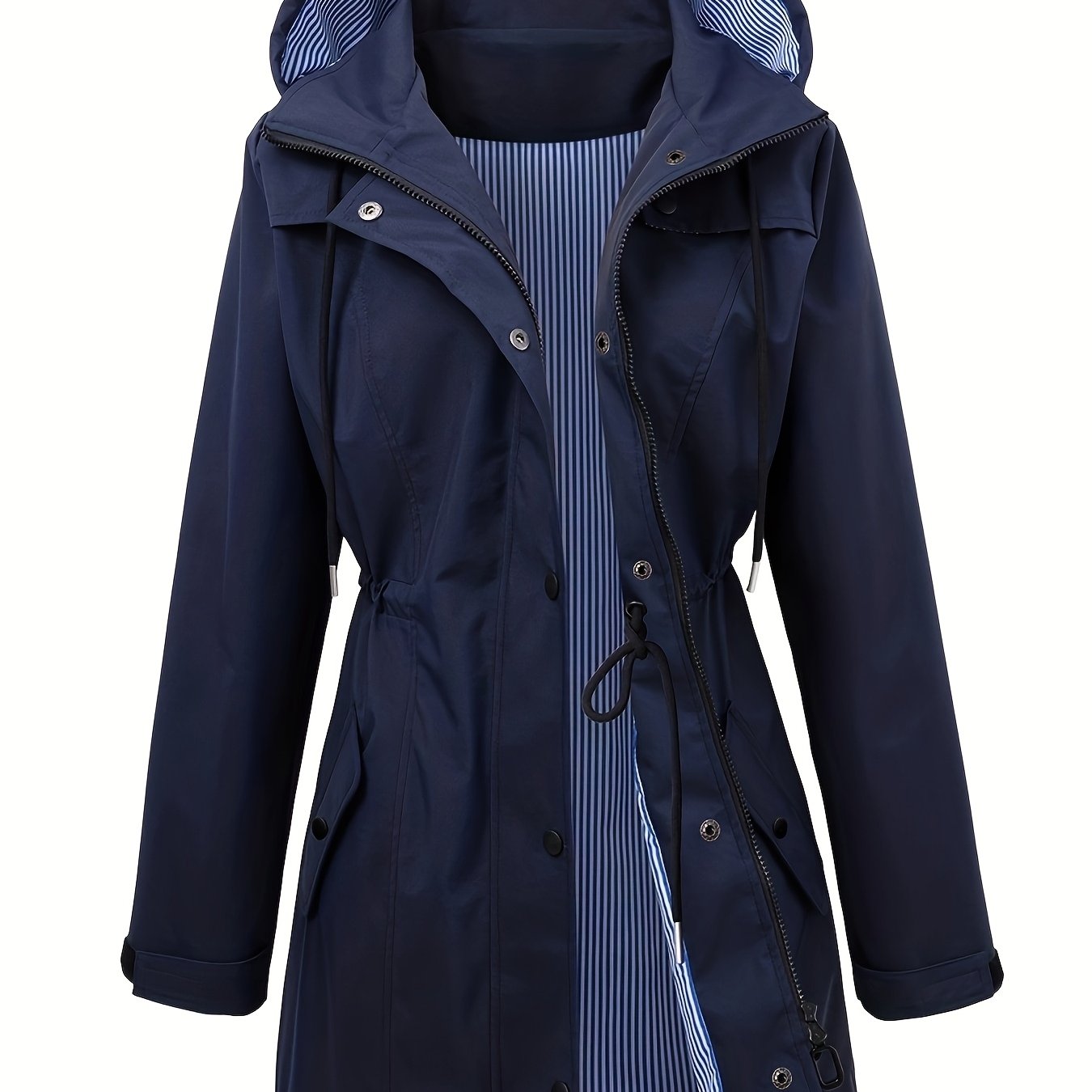 E-shop Regenponcho Jacke Mantel Kapuzen-Reißverschluss mit Tasche für Damen Erwachsene