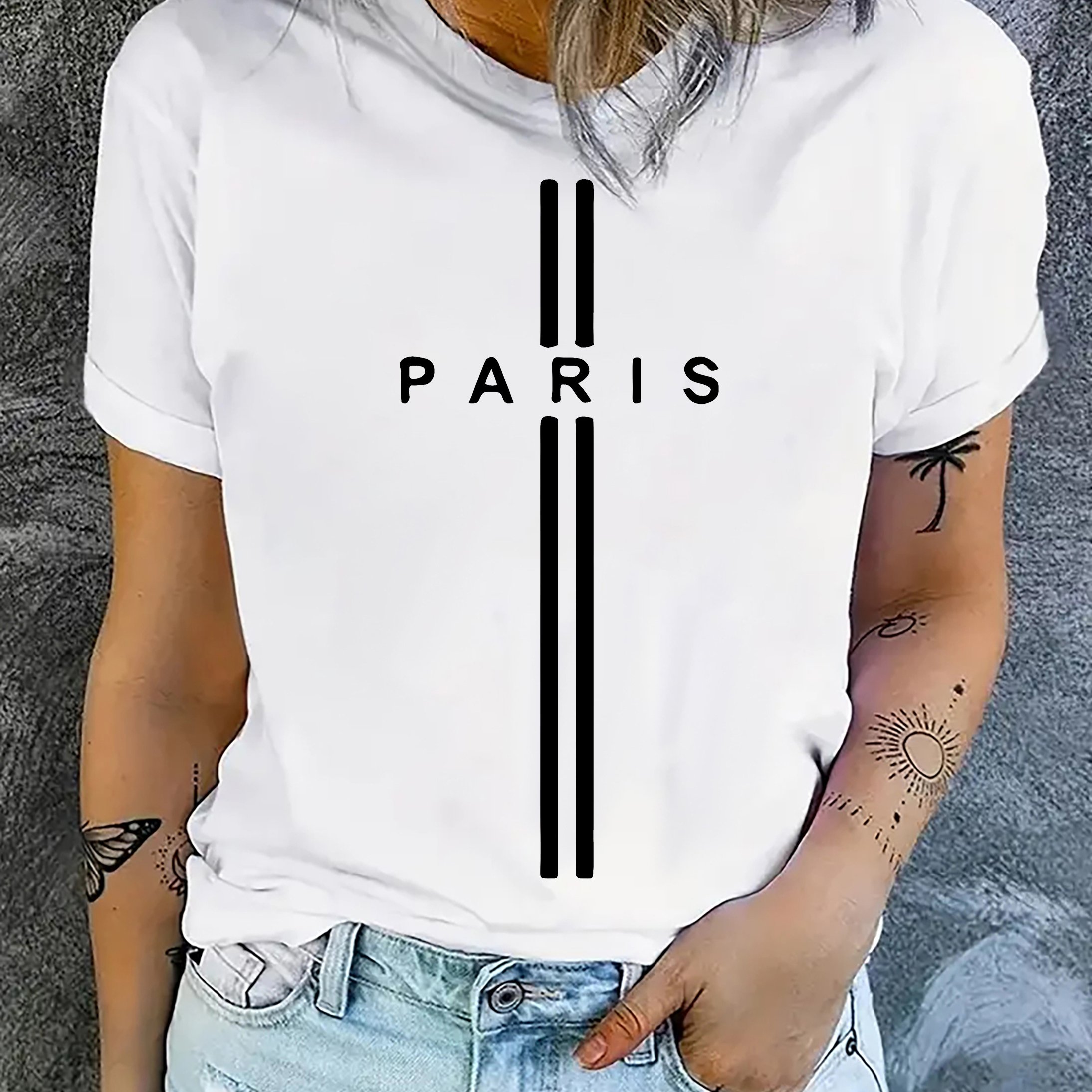 TEMU Paris Sports T-shirt, Summer , Short Sleeve Crew Neck Sport Tee-shirt