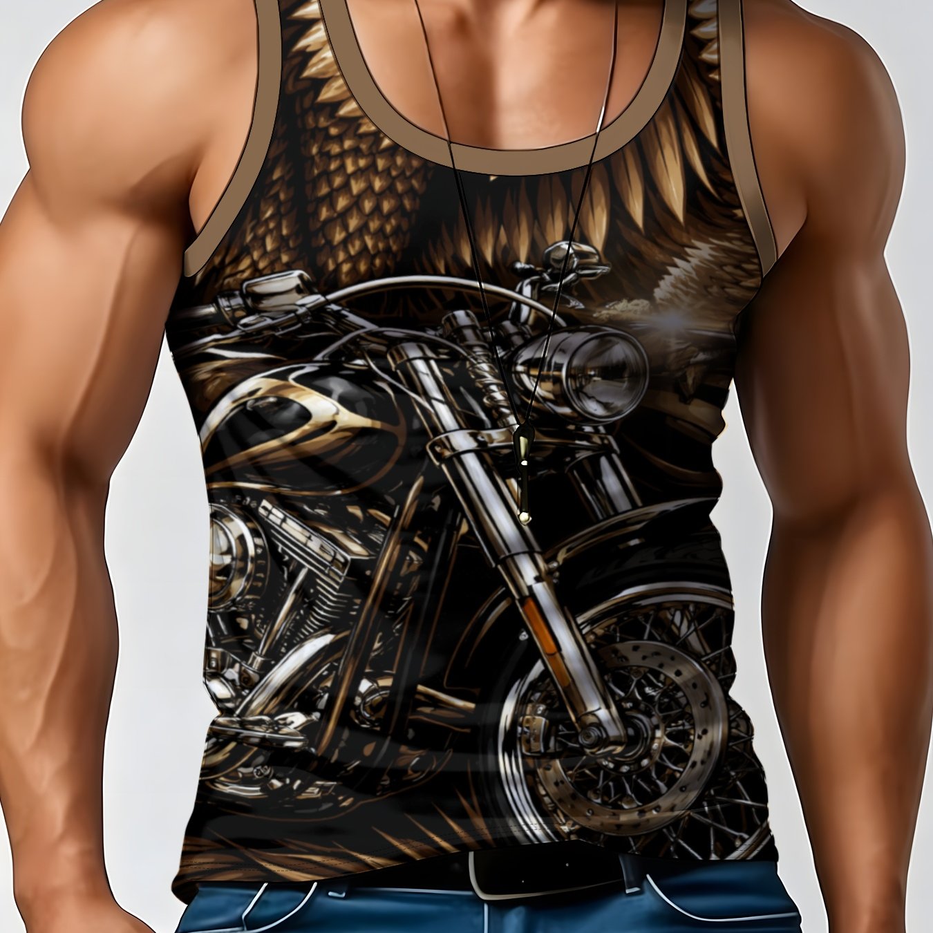 TEMU Men's Casual Sleeveless Vest, Round Neck Summer Top, Lightweight Comfortable Geometric Athletic Design