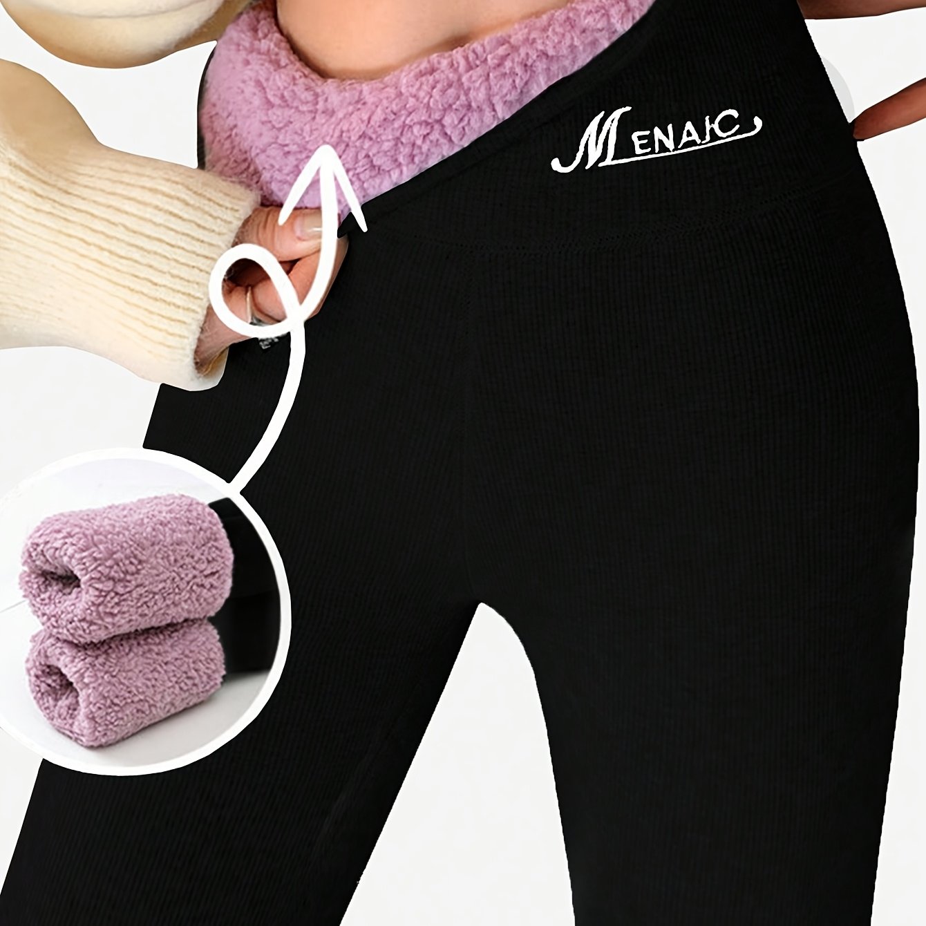 TEMU 1pc Of Thickened Cloud Velvet Leggings For Women, Warm Outerwear Pants, Tight-fitting Leggings Suitable For Sports And Exercise, Worn As