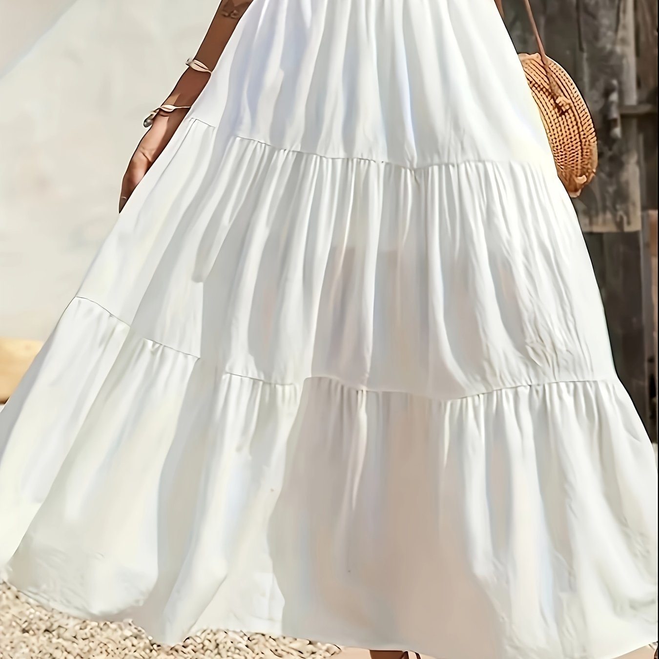 Women's Mid-length Skirt, A-line With Drape