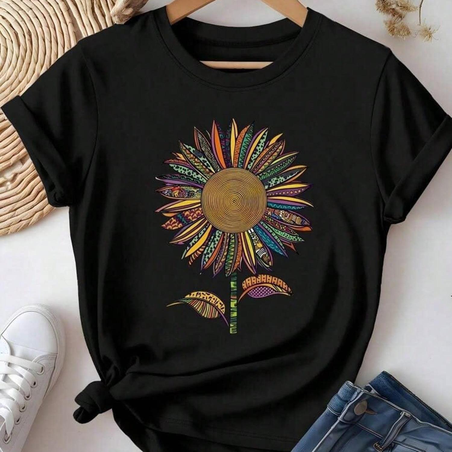 TEMU Women's Fashion T-shirt, 'letter Slogan' Pattern Printing, Soft And Comfortable 100% Short-sleeved, Simple, Fashionable, Casual And Elegant, And