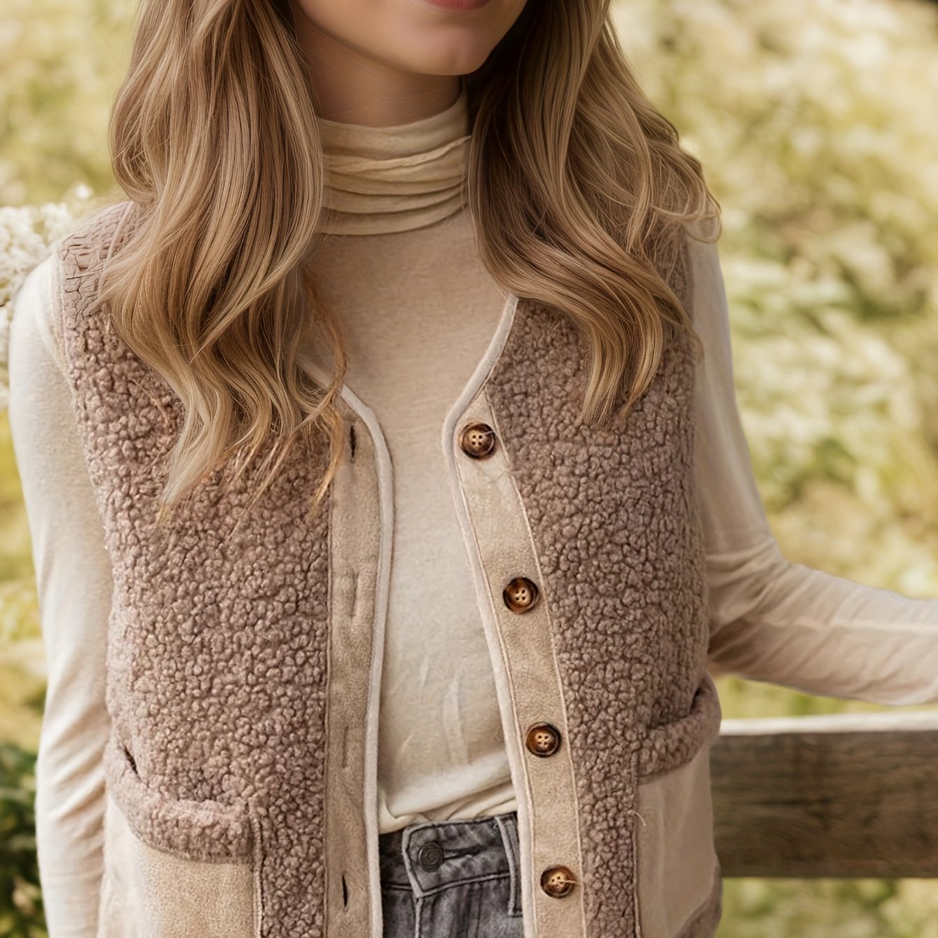 2025 Fall/winter Vest, Faux And Leather -one Outerwear Sleeveless Tank