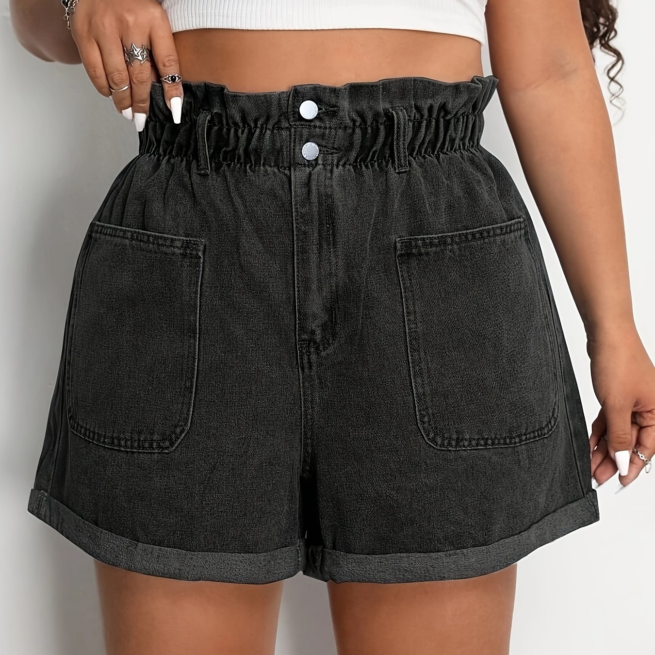 Women's Plus Size Stretch Denim Shorts
