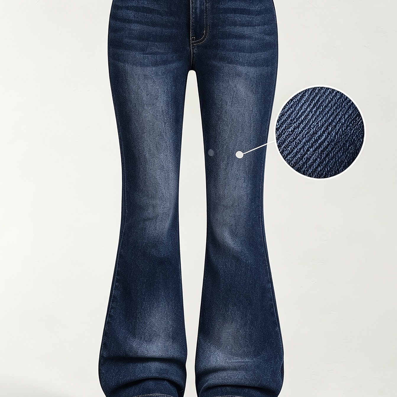 Girls' Vintage Flared Denim Pants With Multiple Pockets, Breathable, Trendy Streetwear Versatile Item