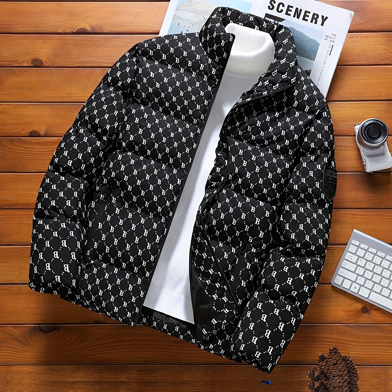 Image of Casual, Loose, Outdoor, Fashionable, Trendy, Special Printing, Special Letters With Fleece, Warm Top Jacket