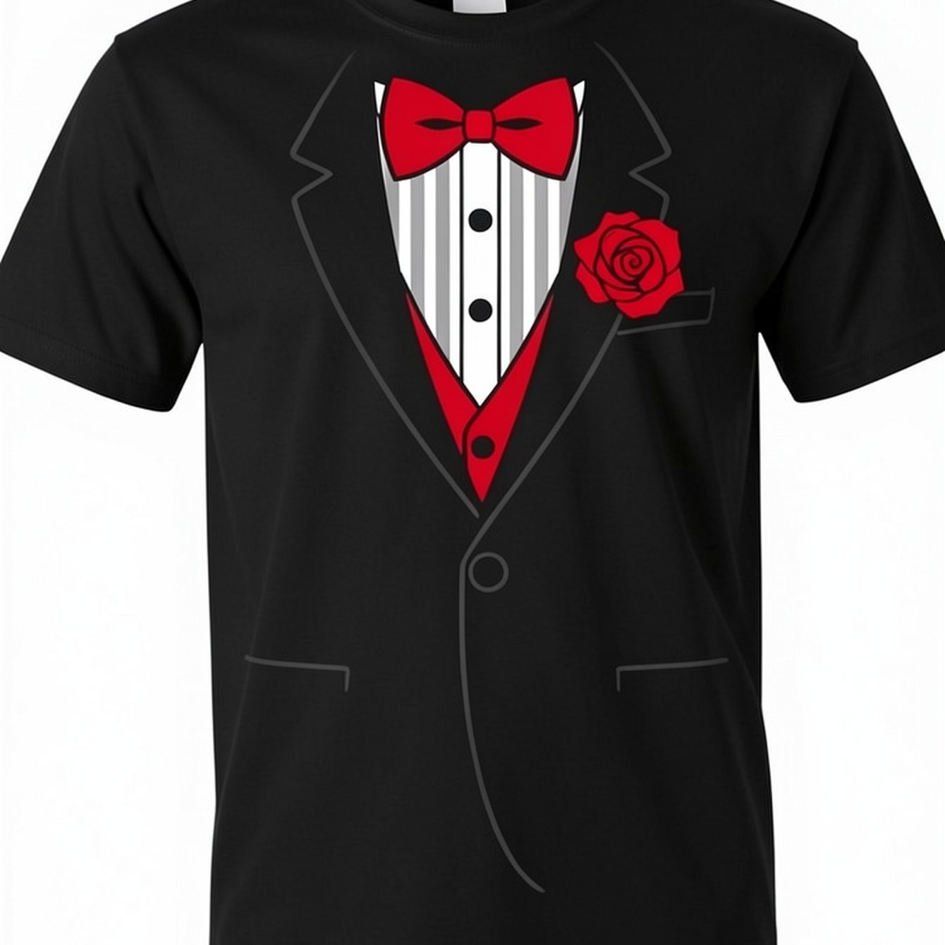 Image of Tuxedo Code Graphic Unisex T-shirt - Crew Neck - 100% Cotton - Comfortable&soft Fabric - Casual Short-sleeved T-shirt - Short Sleeve T-shirt