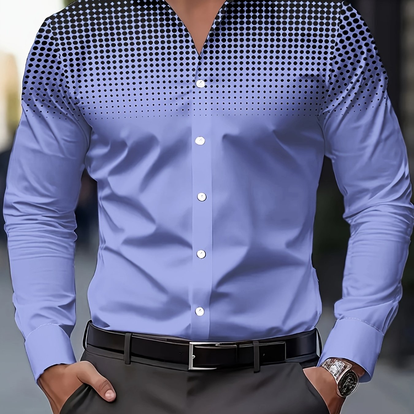 TEMU Men's Casual Long Sleeve Shirt