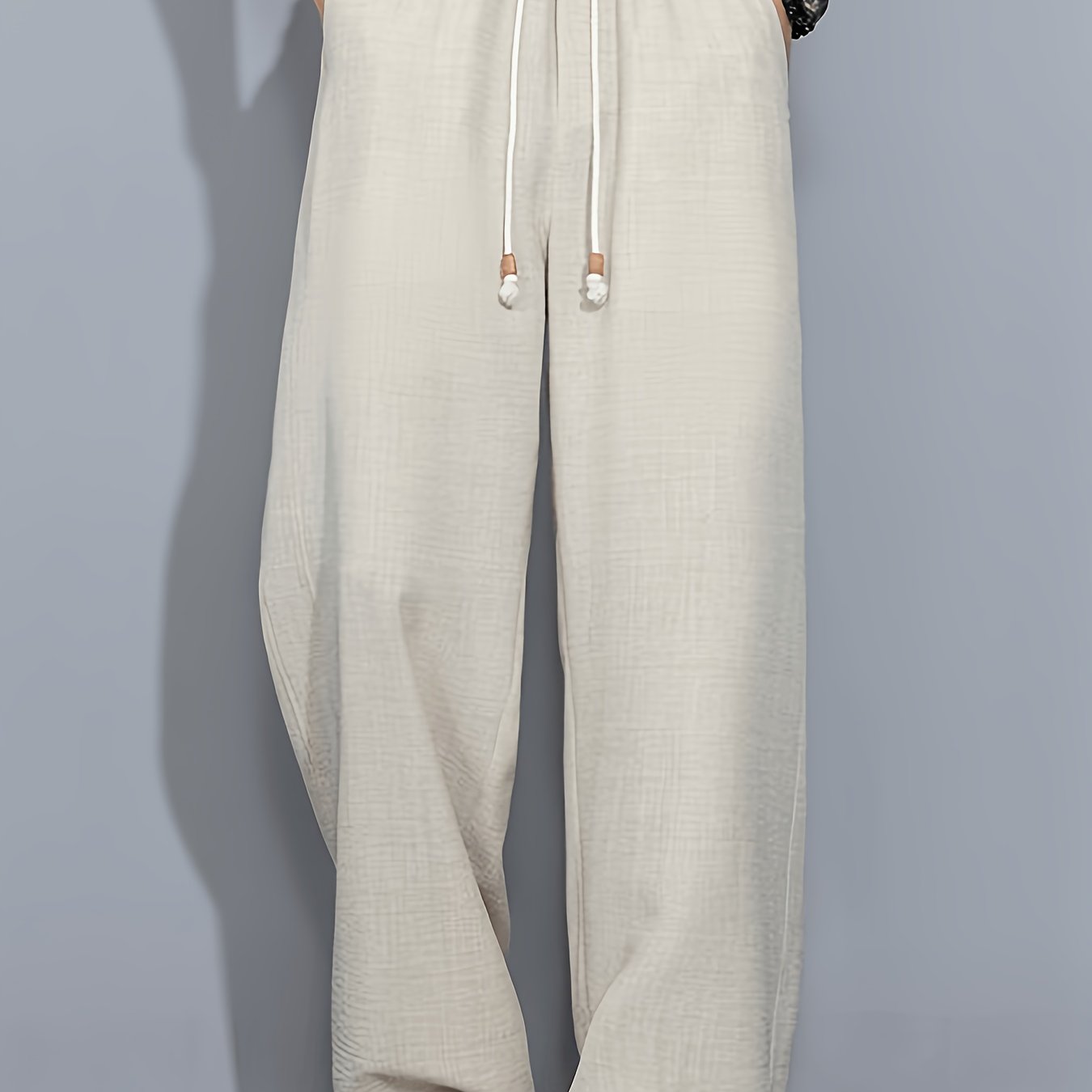 TEMU 1pc Chinese Retro Casual Trousers 2026 Summer New All-match Trendy Loose Drapey Straight Wide-leg Long Pants