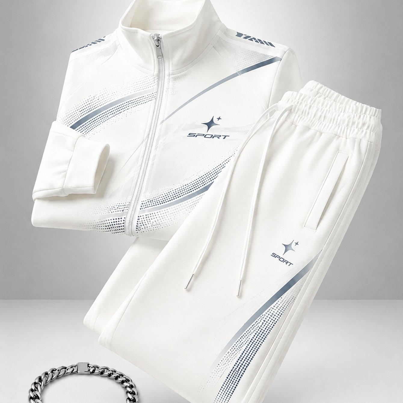 TEMU 2026 Suit: Stylish Three-piece Set With Free Bracelet, Featuring A , , And Perfect For Casual Or Workouts. Your Active Wardrobe With This Trendy