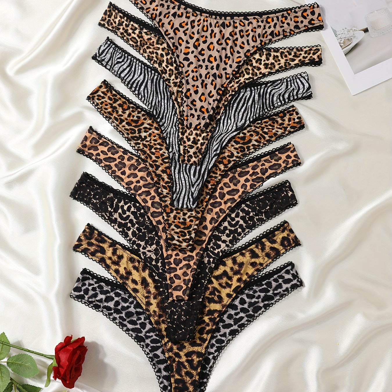 8pcs Set Of Leopard Print For Spring And Summer