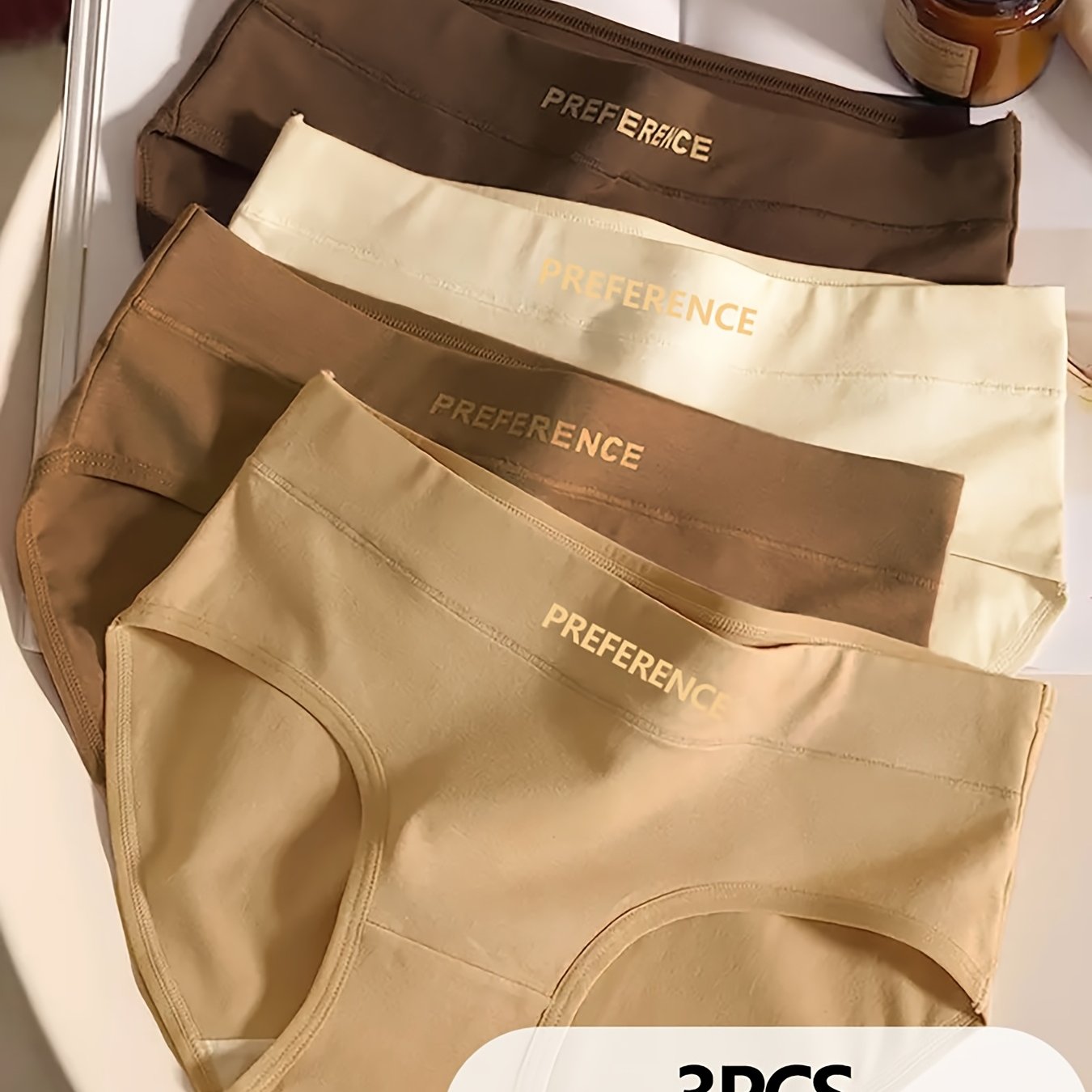 TEMU Random 3-pack Women's Panties With Minimalist Letter Print, Comfortable And Breathable Sporty Style