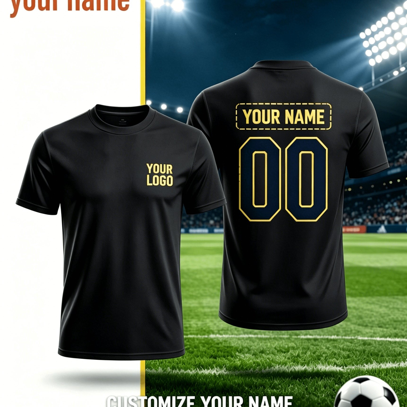 TEMU Men's Custom T-shirt Personalized With Name/text/logo & Number - Team Logos Suitable For Gifts, Sports Events, Team Uniforms, Machine Washable