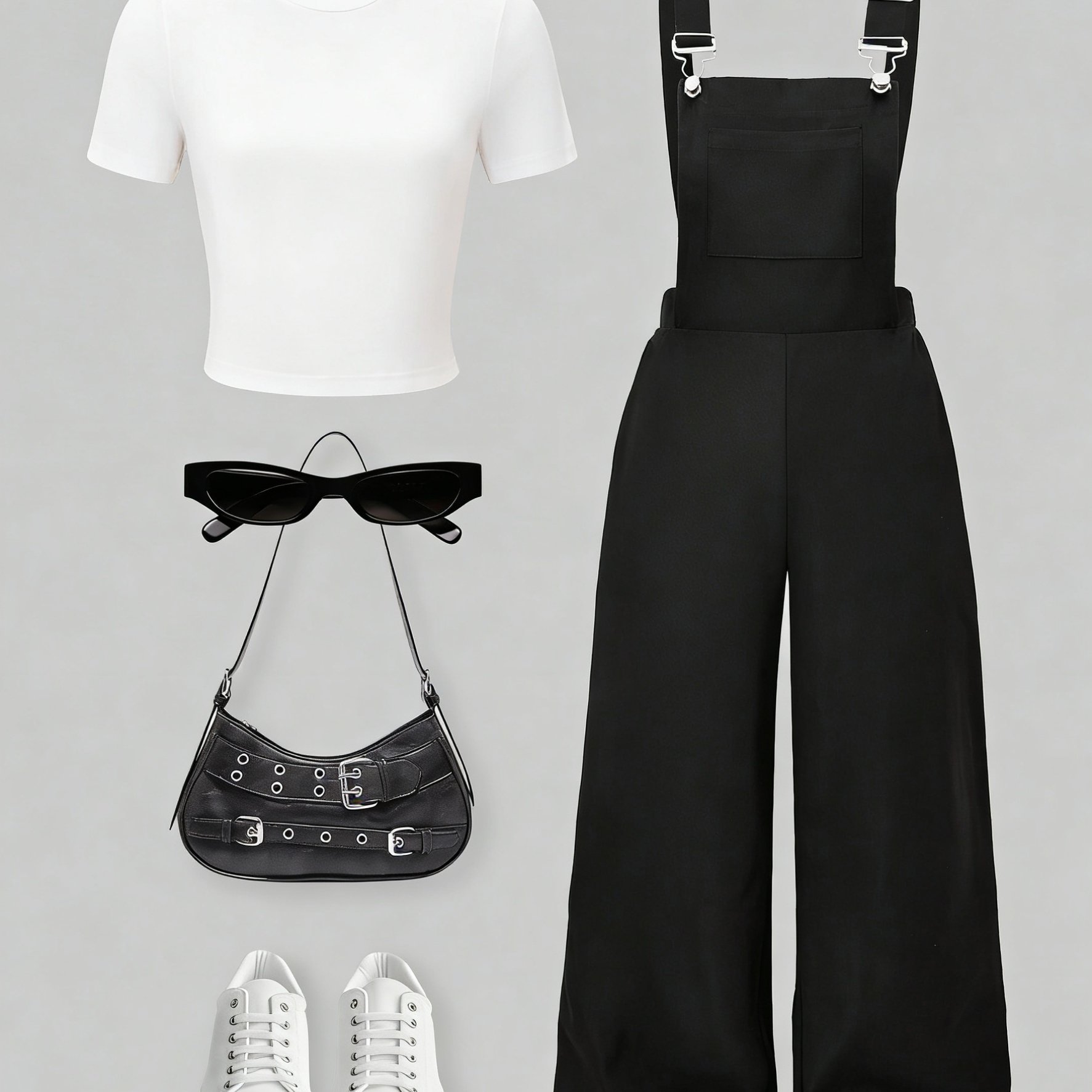 TEMU Women's Fashion Casual T-shirt And Overalls 2pcs Set (t-shirt And Overalls )