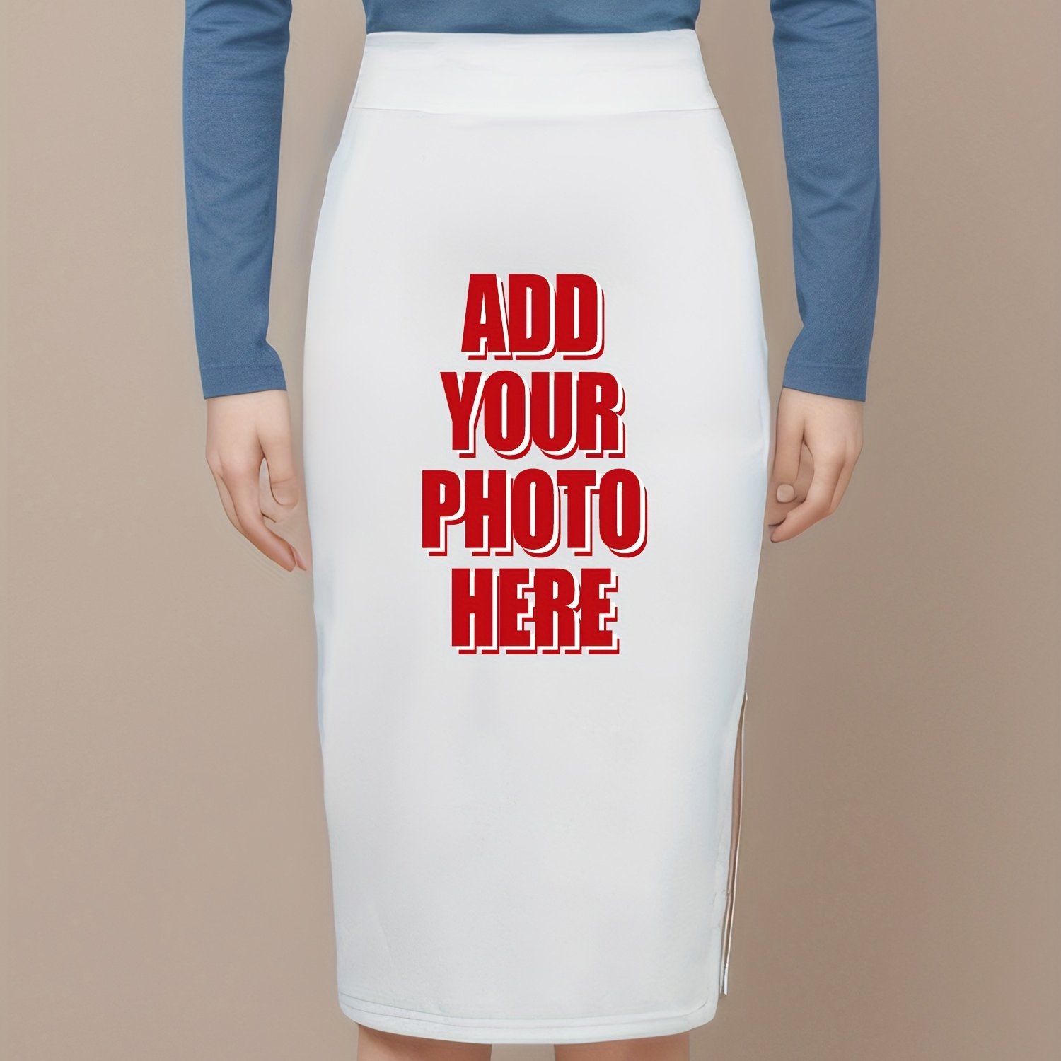 TEMU Custom Women's Stretch High Waist Pencil Suit Skirt