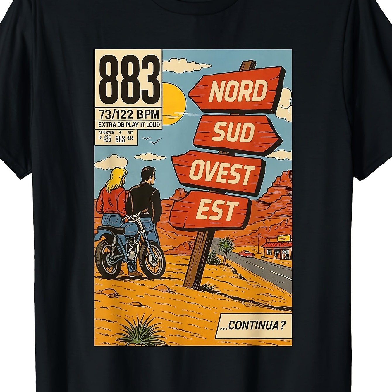TEMU T-shirt da - T-shirt con stampa anime 883, top da , , vestibilit� regolare, tessuto elasticizzato, adatta per abbigliamento casual per