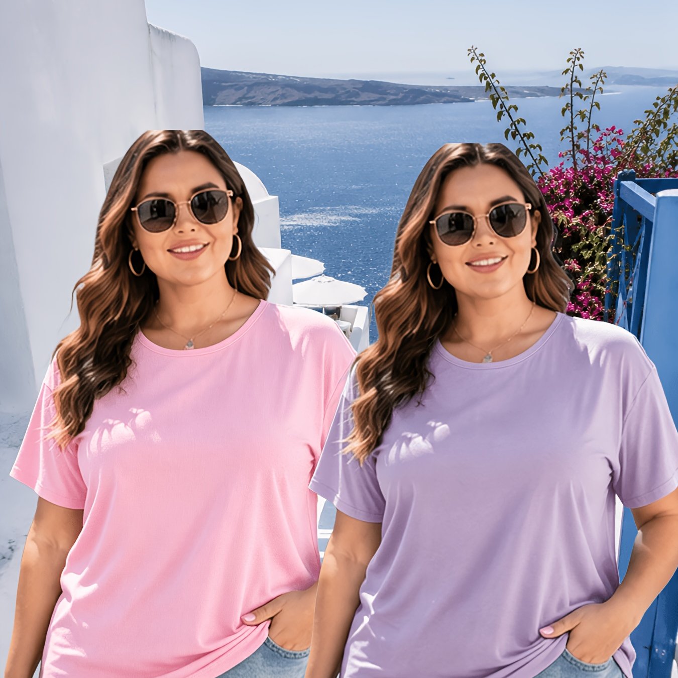 TEMU Ensemble 2 pièces grande taille pour femme à manches courtes, haut grande taille à prix super bas, plusieurs couleurs disponibles, haut tendance