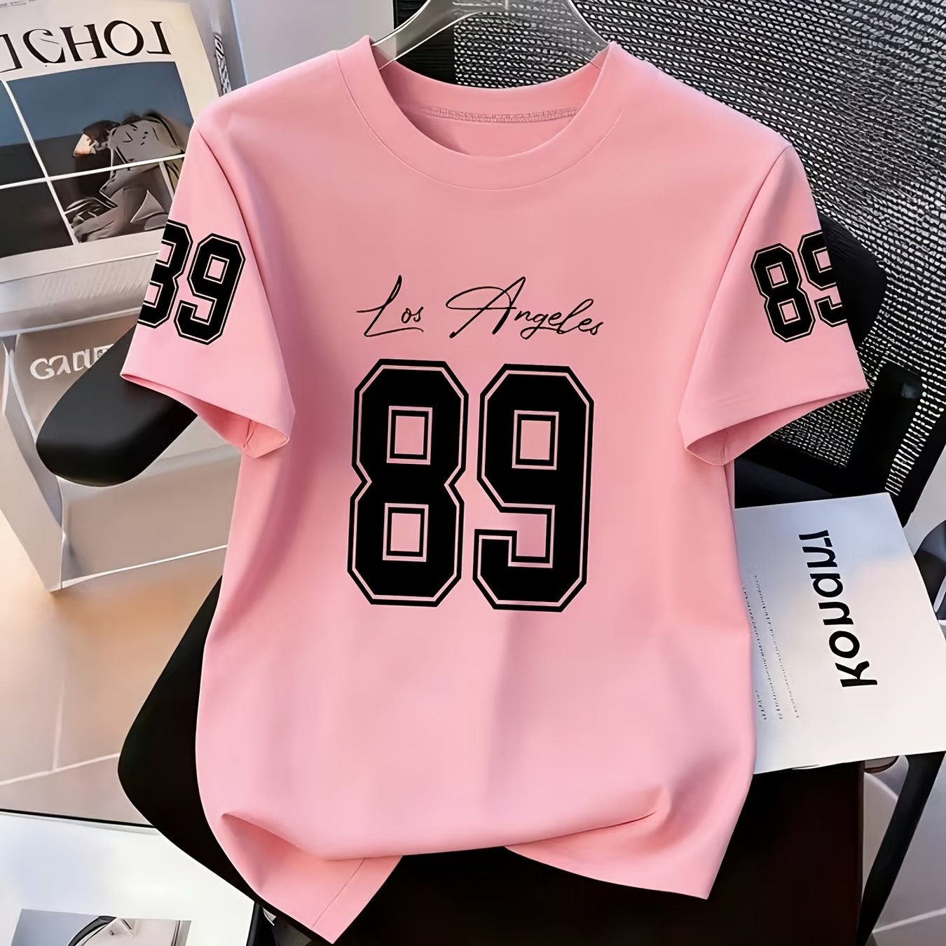 TEMU Printed T-shirt, Short Sleeve Crew Neck Casual Top, Suitable For Summer And Spring Wear, Women's Clothing
