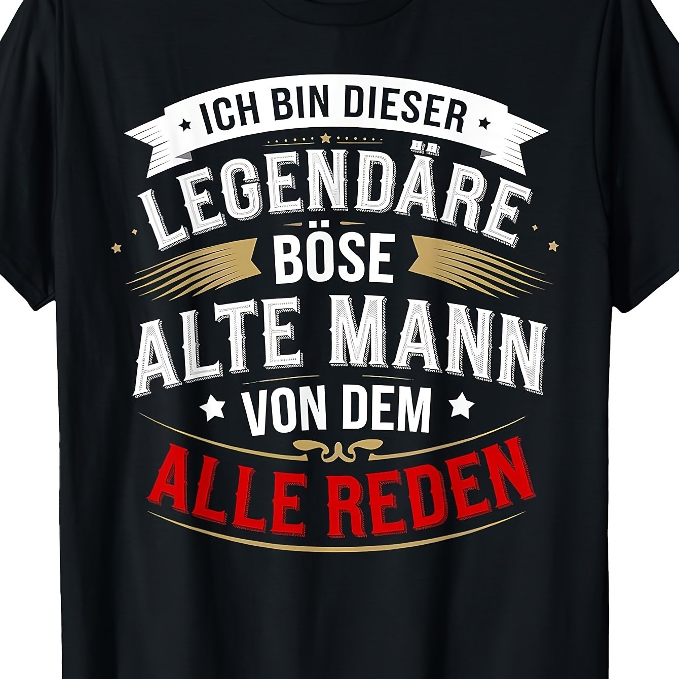 Plus Size Plus Size T-shirt With German Text I Am This Evil Old Man Everyone About, Vintage T-shirt Home Outdoor Work Gifting (birthdays Valentine's Day Mother's Day) All Sizes