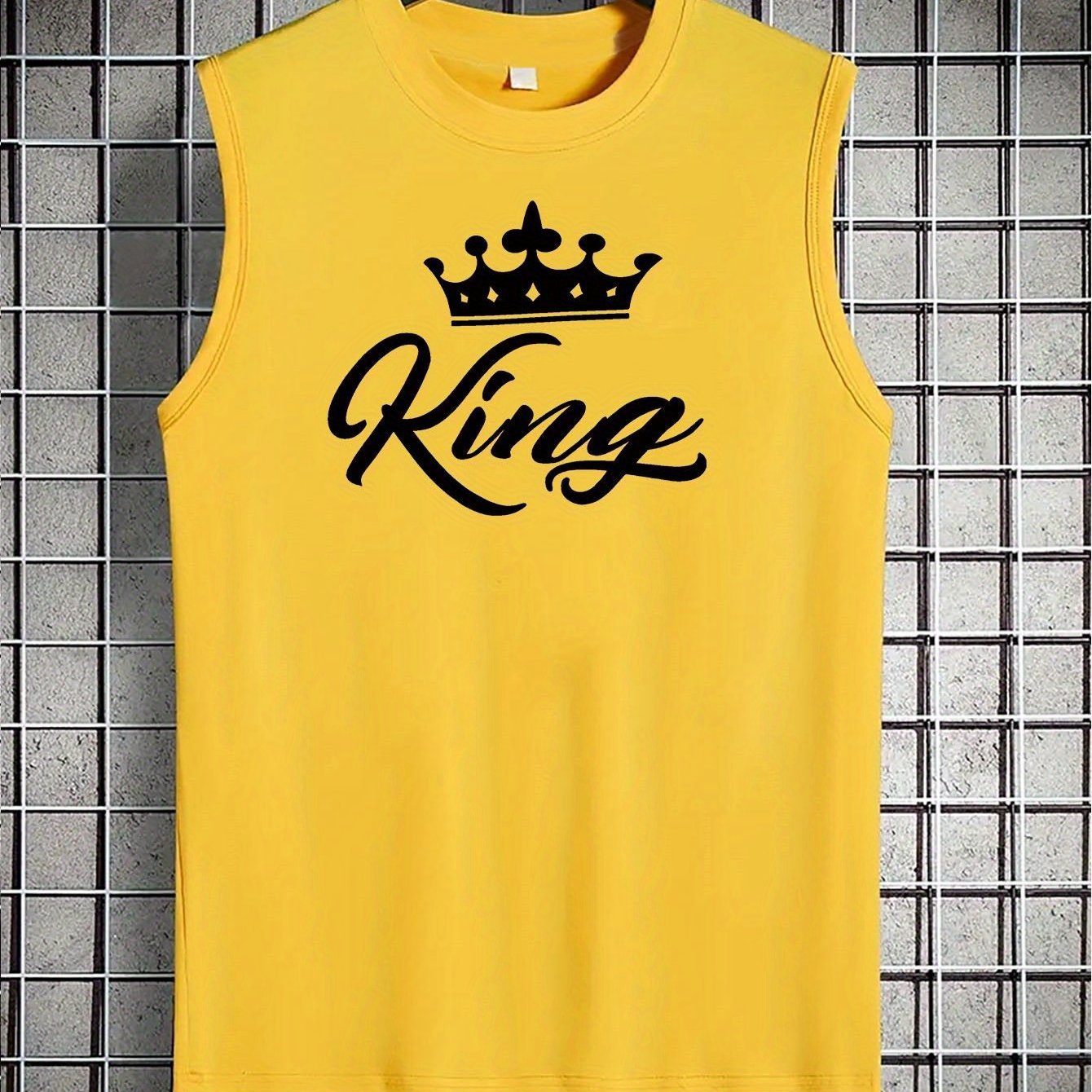 TEMU Men's Summer Top - Casual Round Neck, Stretch Fabric, Printed Design, Perfect For Outdoor Activities