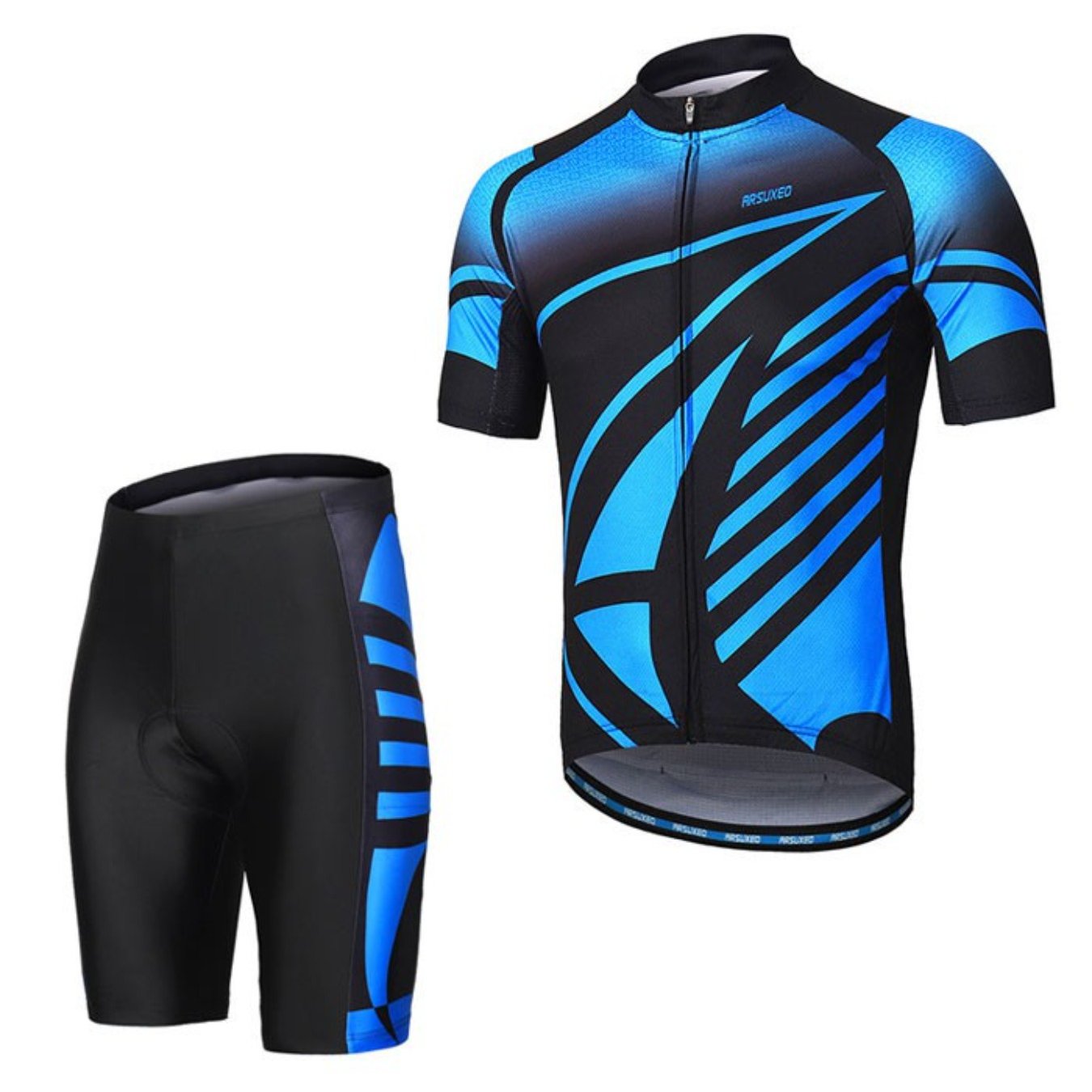 Image of Men's 2pcs Short Sleeve Cycling Jersey Set, Breathable Quick-dry Bicycle Riding Clothing, Comfortable Outdoor Sportswear For Male Cycling Enthusiasts, Road Mountain Biking