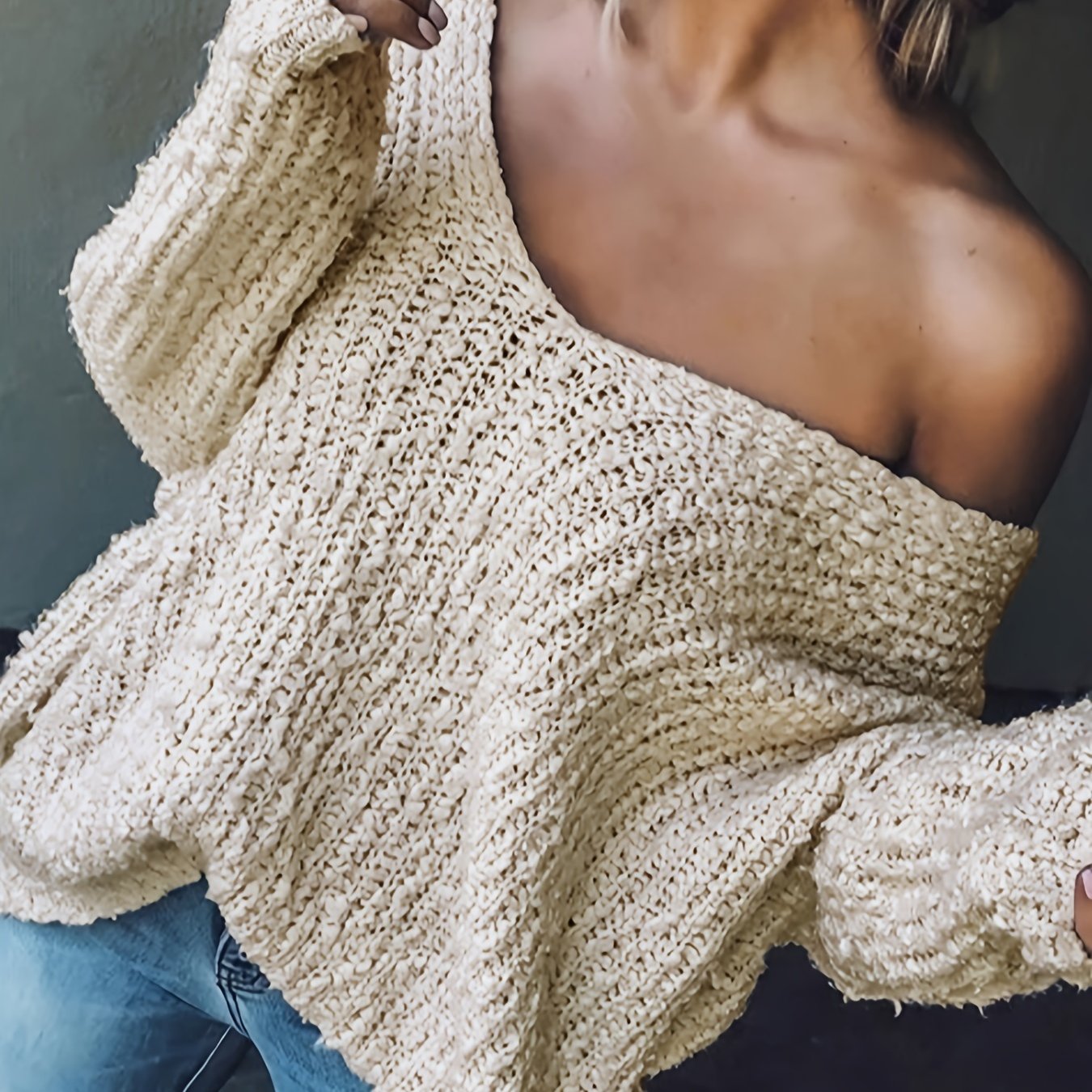 E-shop Richtungsabhängige Entwicklung V-Ausschnitt Hollow Out Kapuzenpullover Langarm Einfarbig Lässig Frühling Herbst